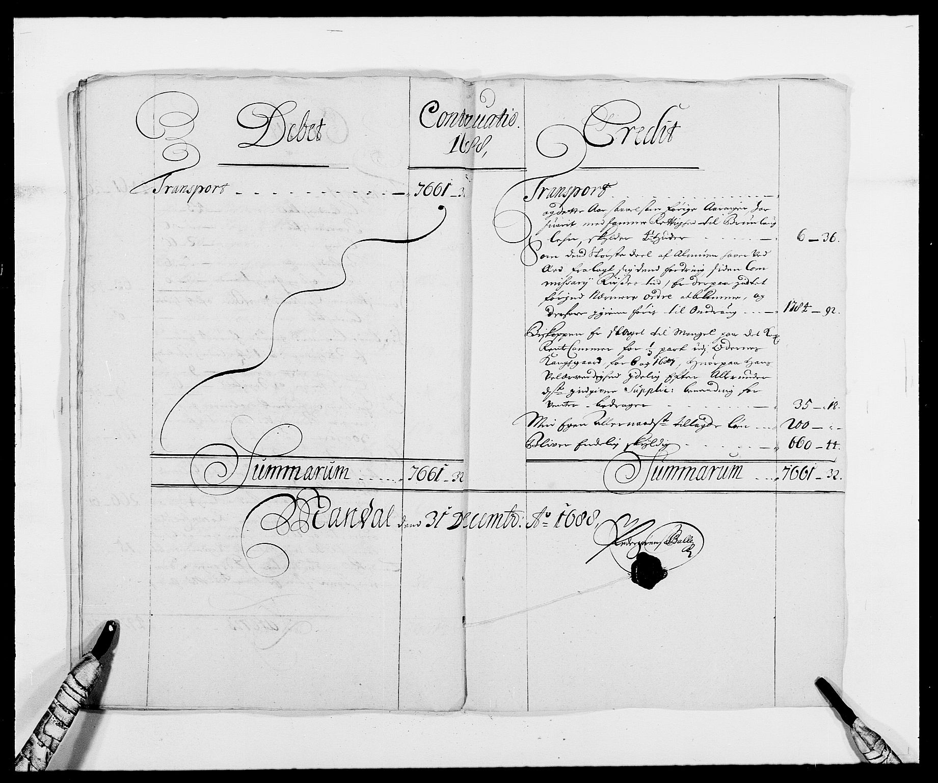 Rentekammeret inntil 1814, Reviderte regnskaper, Fogderegnskap, AV/RA-EA-4092/R42/L2543: Mandal fogderi, 1688-1691, p. 121