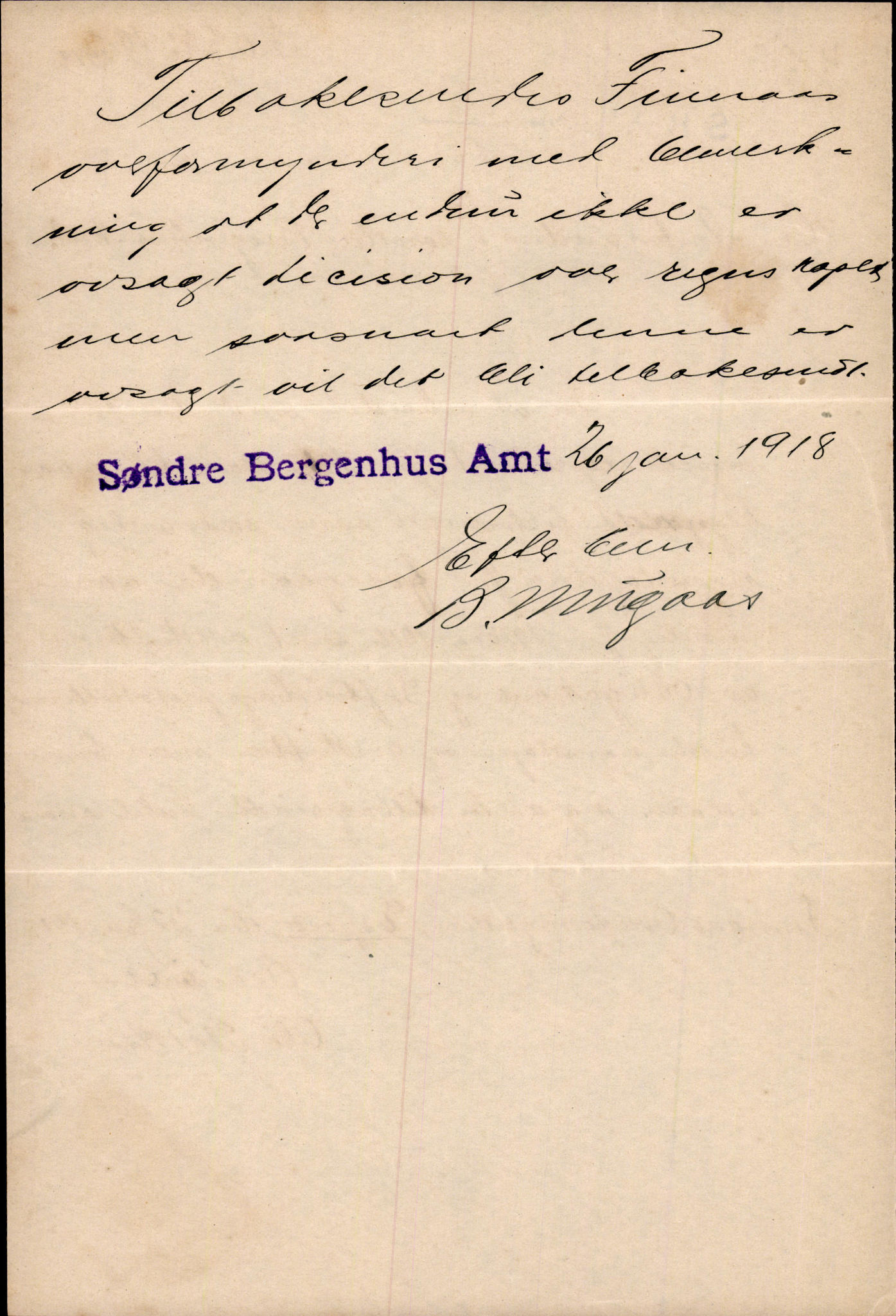 Finnaas kommune. Overformynderiet, IKAH/1218a-812/D/Da/Daa/L0003/0002: Kronologisk ordna korrespondanse / Kronologisk ordna korrespondanse, 1917-1919, p. 55