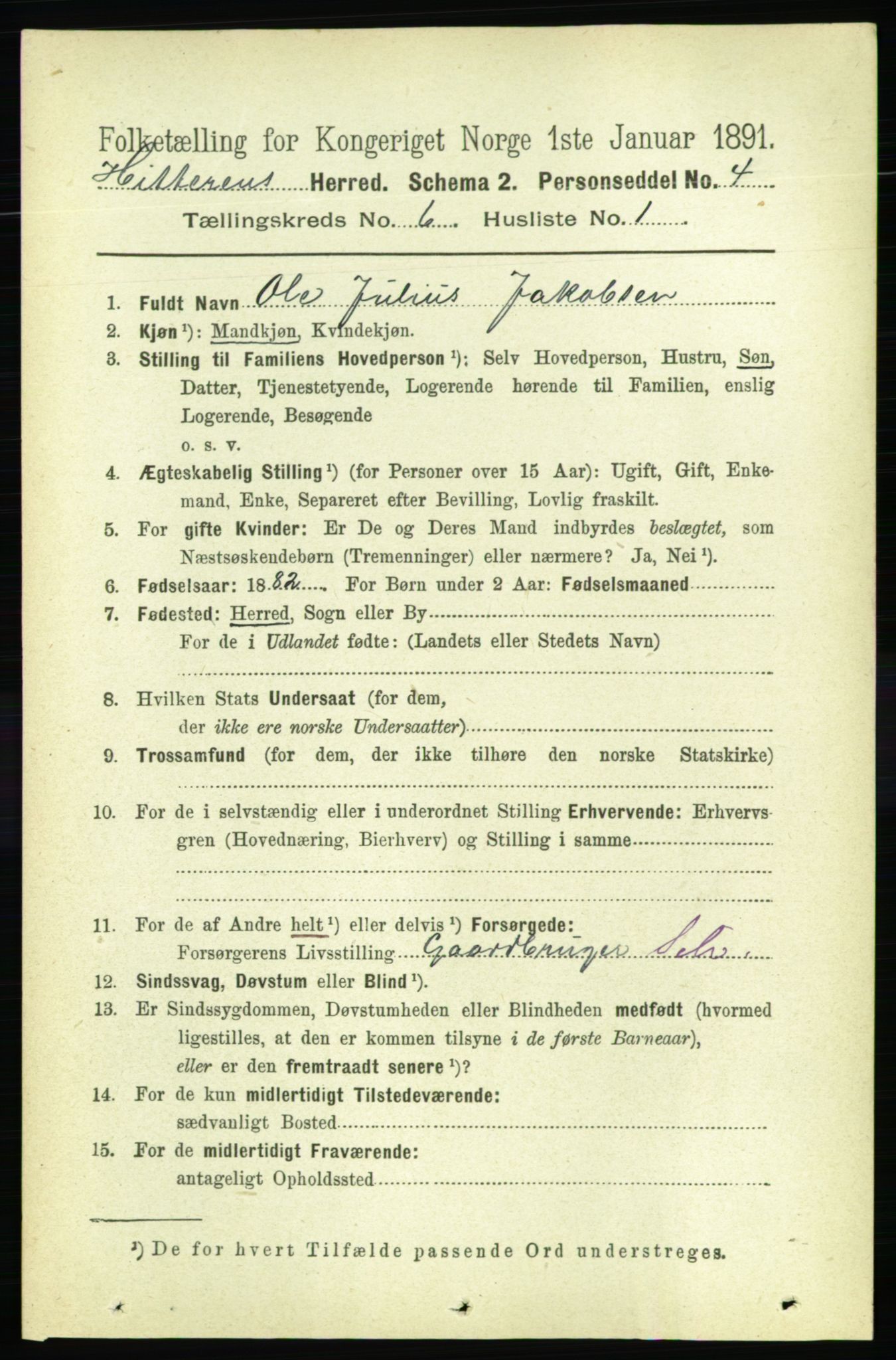 RA, 1891 census for 1617 Hitra, 1891, p. 1069