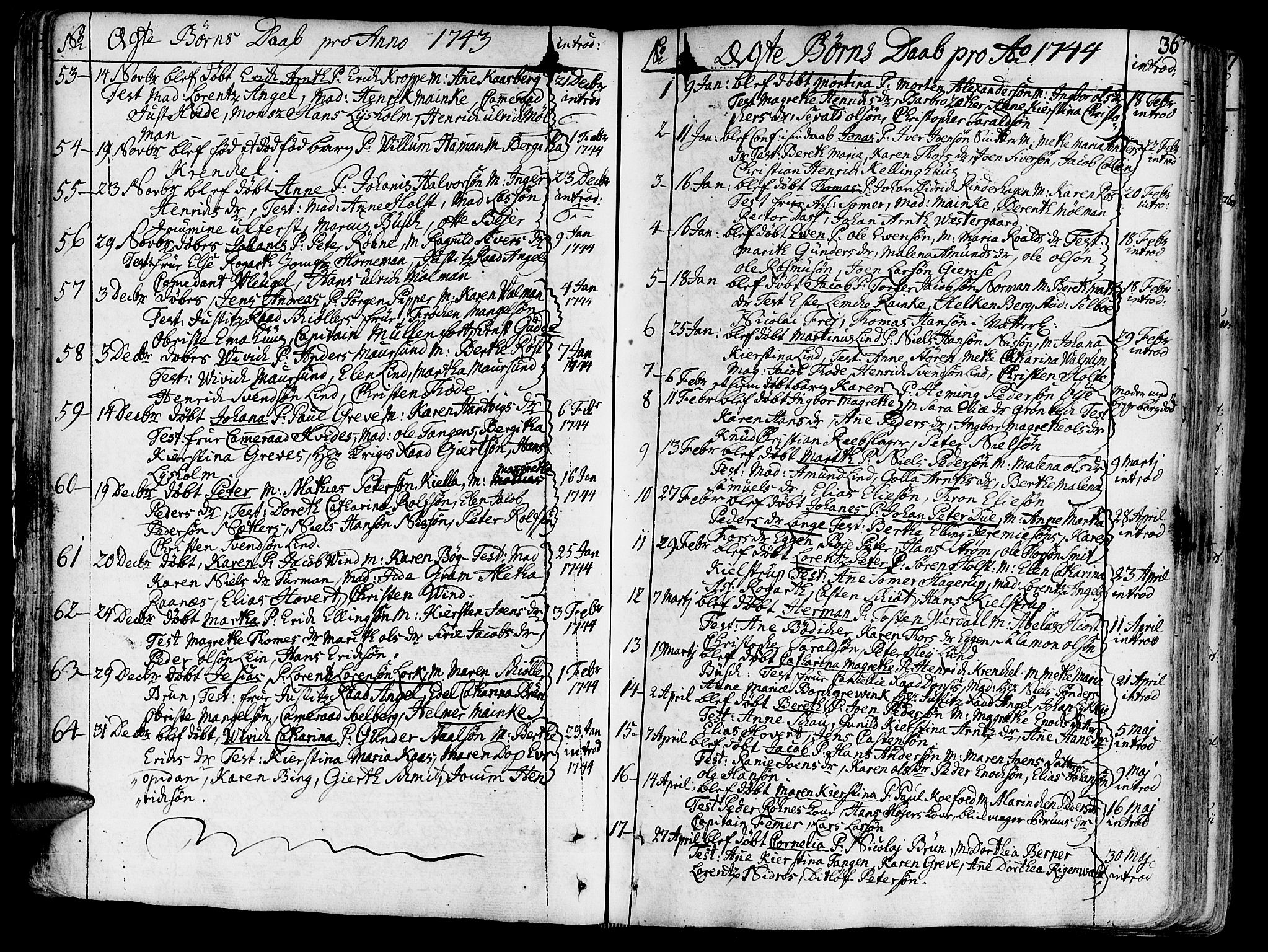 Ministerialprotokoller, klokkerbøker og fødselsregistre - Sør-Trøndelag, SAT/A-1456/602/L0103: Parish register (official) no. 602A01, 1732-1774, p. 36