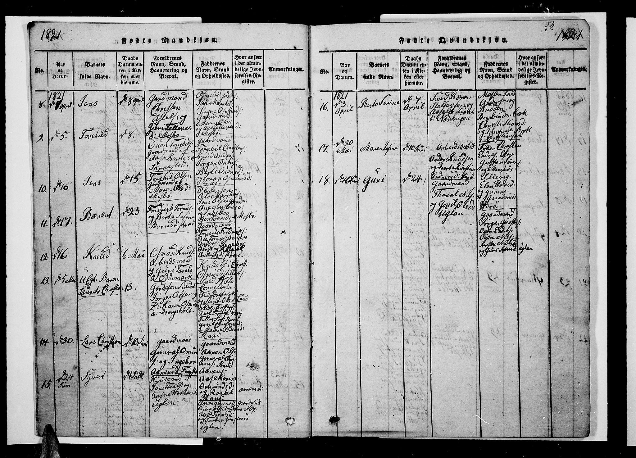 Oddernes sokneprestkontor, AV/SAK-1111-0033/F/Fb/Fba/L0003: Parish register (copy) no. B 3, 1820-1838, p. 3