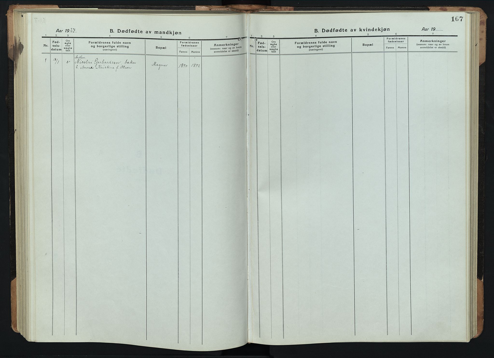 Eidskog prestekontor, SAH/PREST-026/H/Ha/Hab/L0005: Parish register (copy) no. 5, 1916-1946, p. 167
