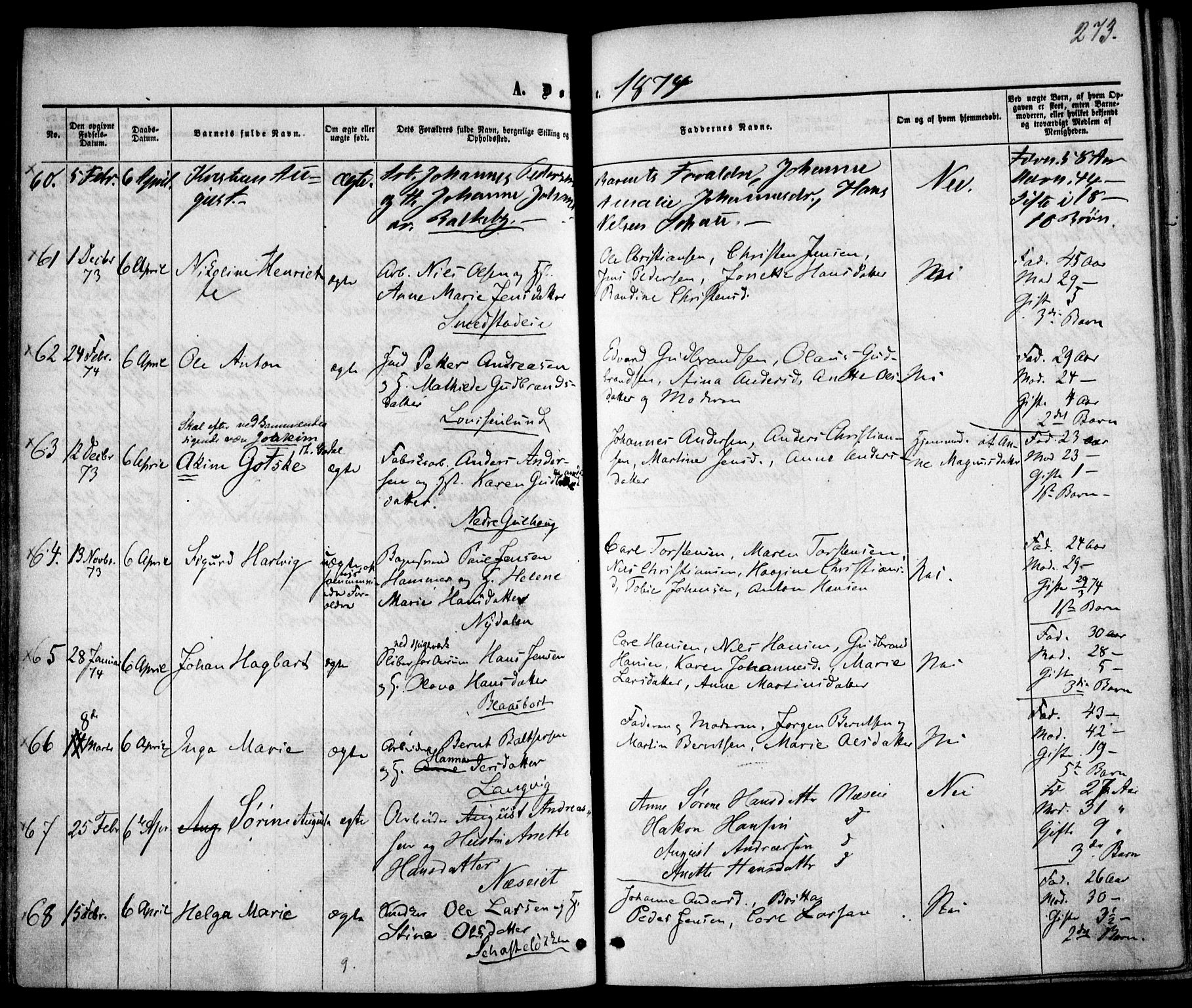 Vestre Aker prestekontor Kirkebøker, AV/SAO-A-10025/F/Fa/L0004: Parish register (official) no. 4, 1857-1877, p. 273