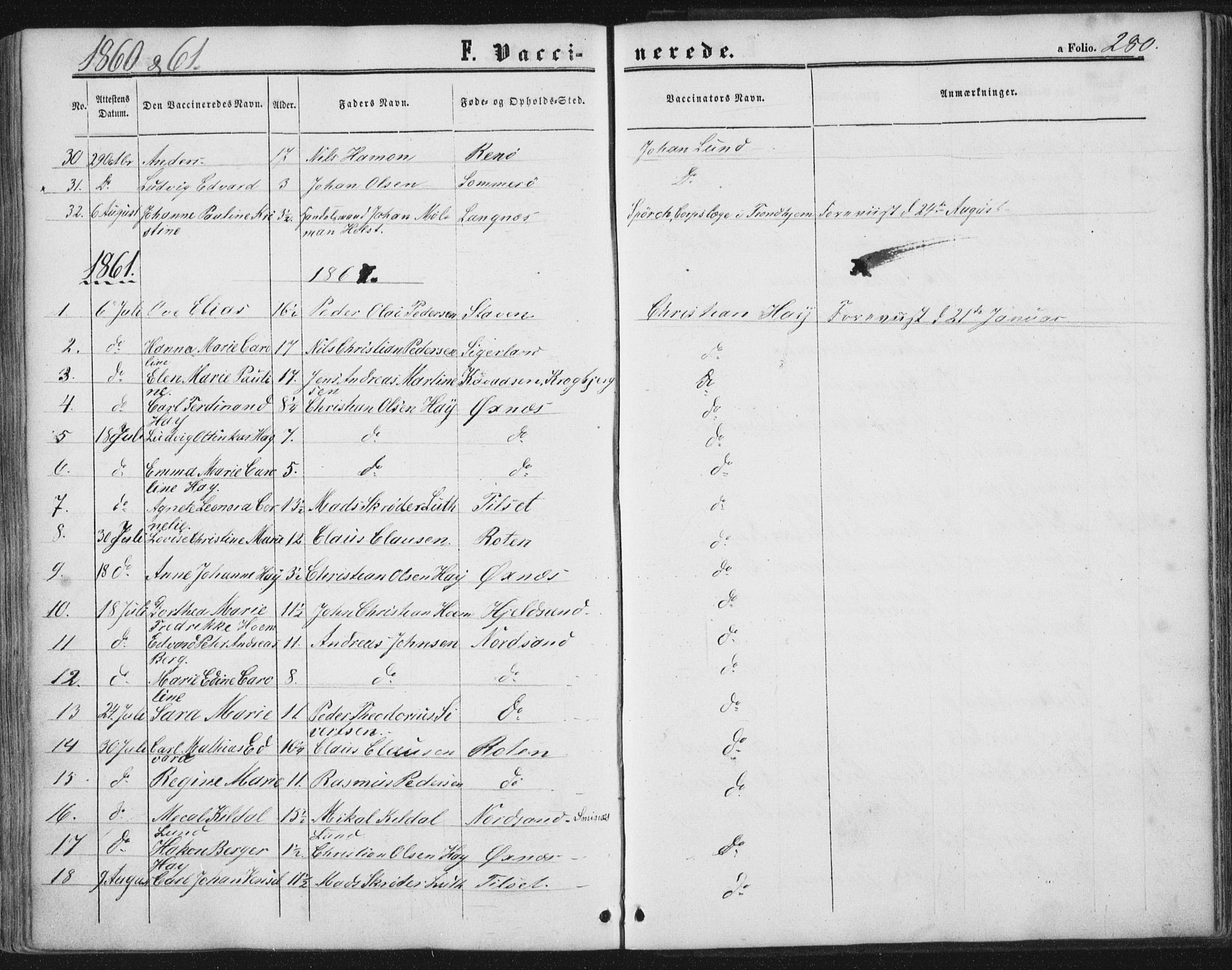 Ministerialprotokoller, klokkerbøker og fødselsregistre - Nordland, AV/SAT-A-1459/893/L1333: Parish register (official) no. 893A06, 1858-1866, p. 280