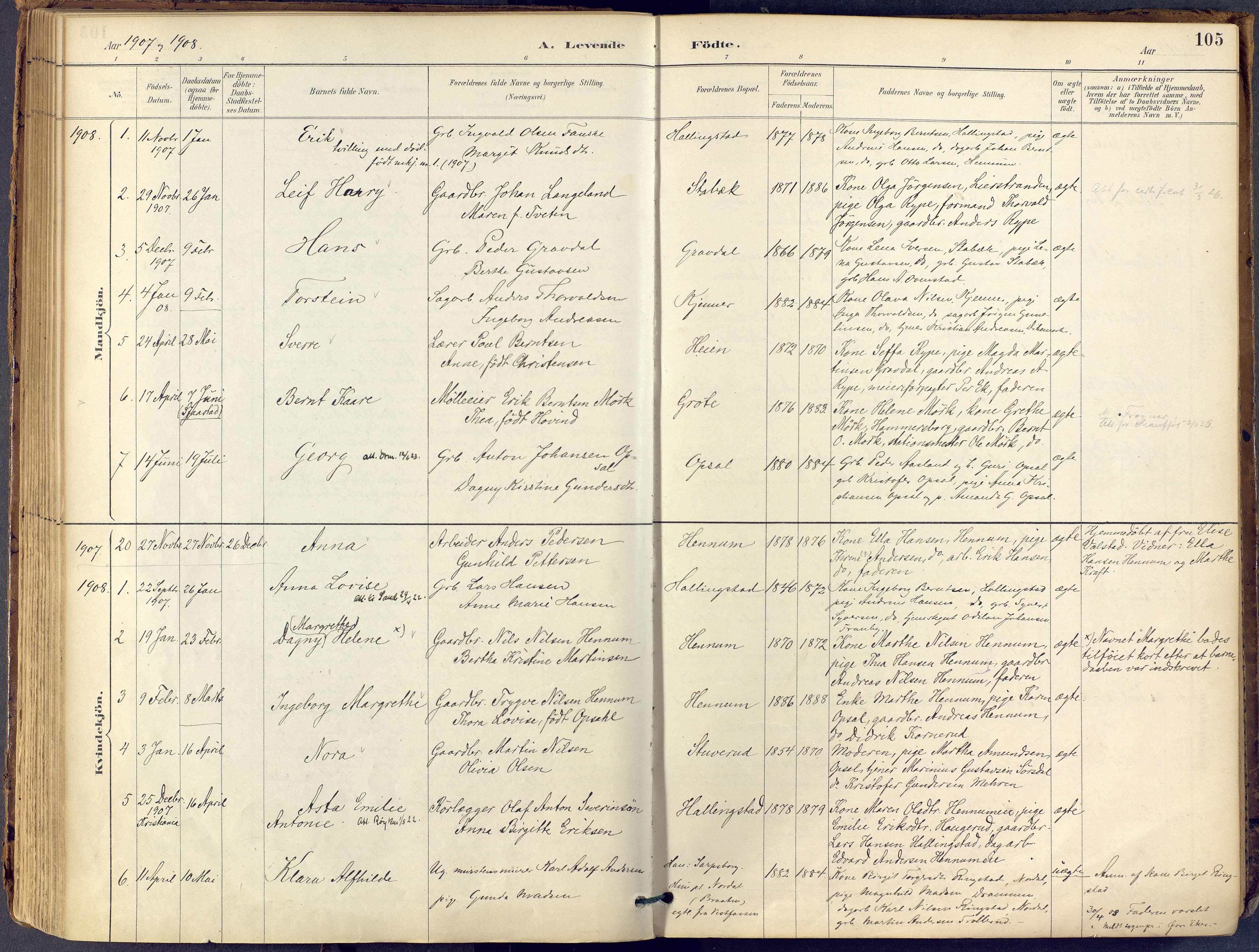 Lier kirkebøker, AV/SAKO-A-230/F/Fb/L0001: Parish register (official) no. II 1, 1883-1910, p. 105