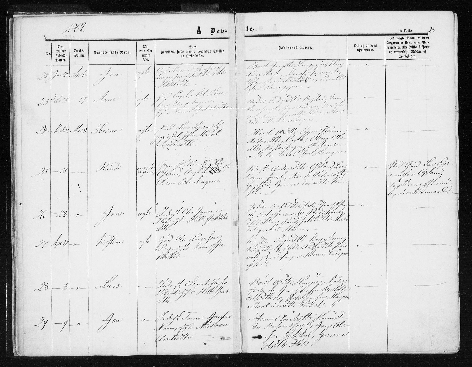 Ministerialprotokoller, klokkerbøker og fødselsregistre - Sør-Trøndelag, AV/SAT-A-1456/612/L0377: Parish register (official) no. 612A09, 1859-1877, p. 23