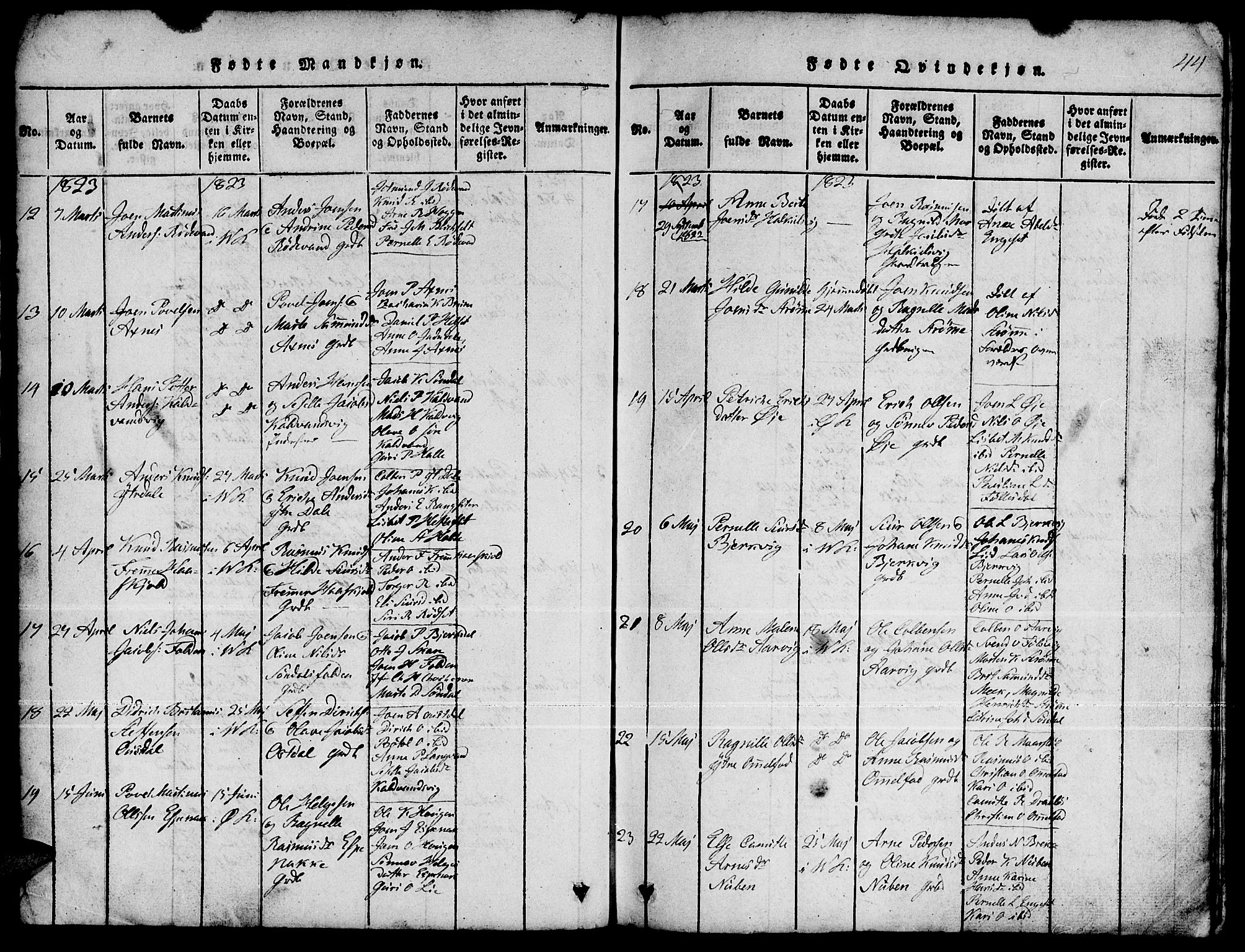 Ministerialprotokoller, klokkerbøker og fødselsregistre - Møre og Romsdal, AV/SAT-A-1454/511/L0155: Parish register (copy) no. 511C01, 1817-1829, p. 44