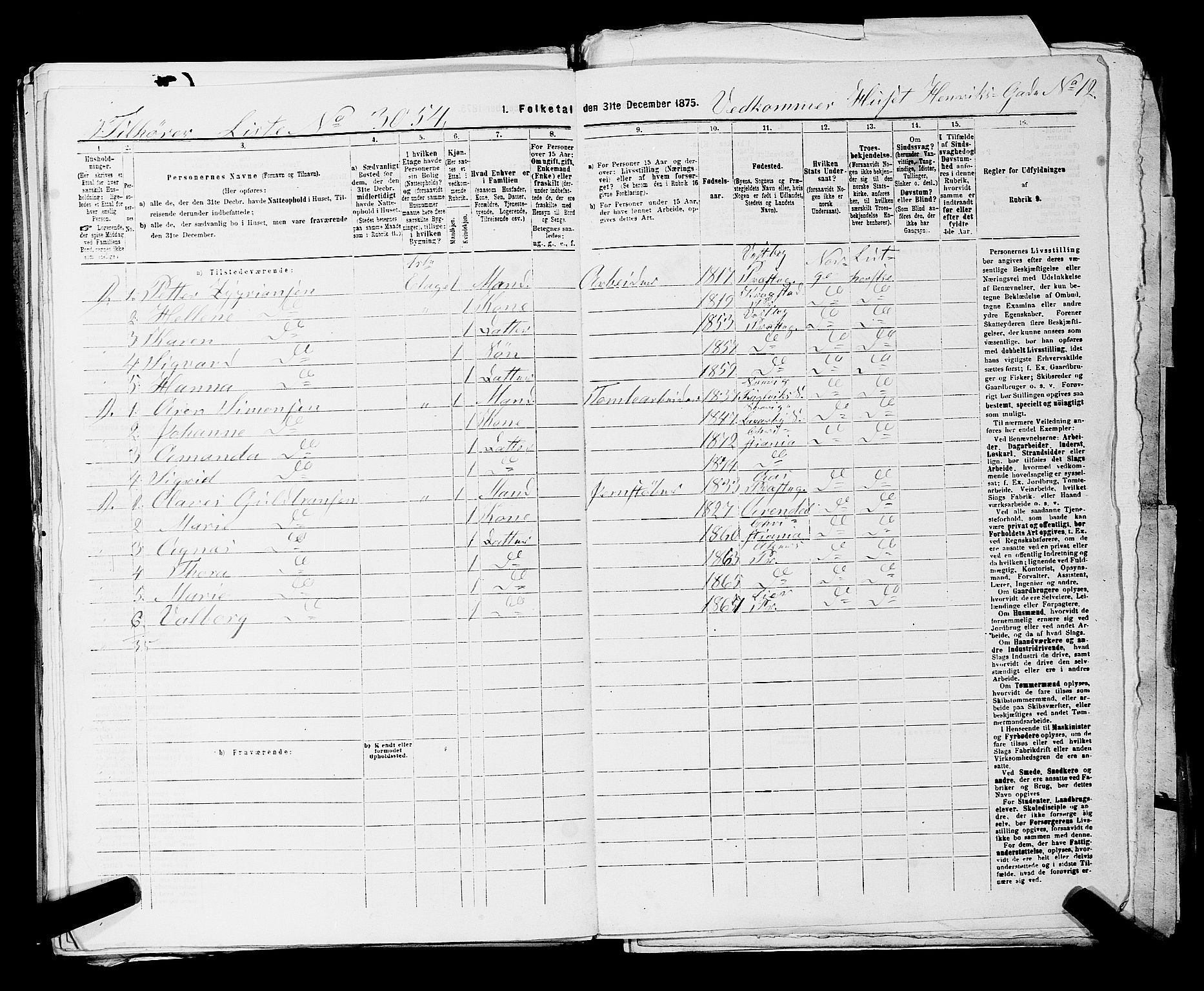 RA, 1875 census for 0301 Kristiania, 1875, p. 8531