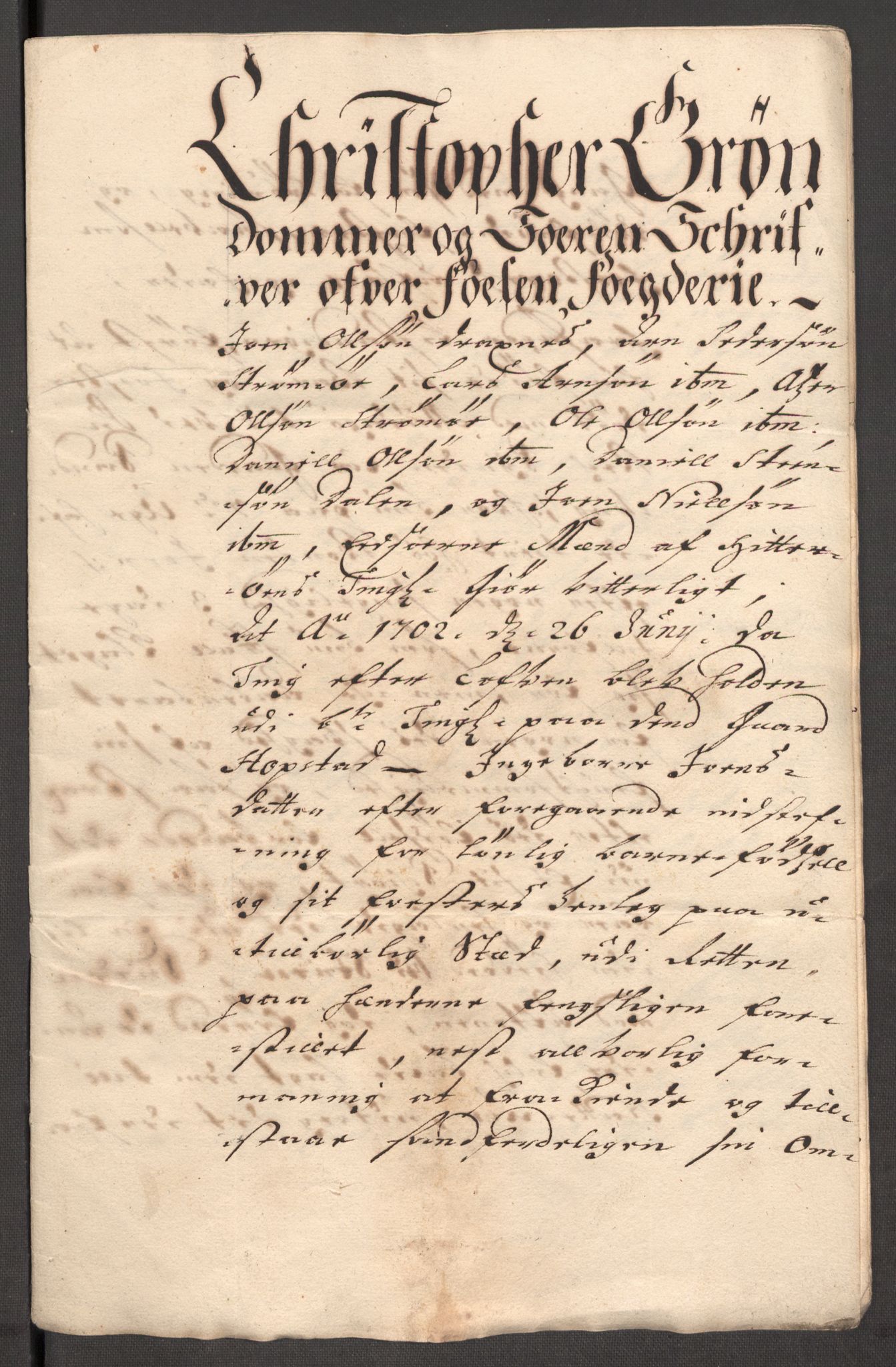 Rentekammeret inntil 1814, Reviderte regnskaper, Fogderegnskap, RA/EA-4092/R57/L3855: Fogderegnskap Fosen, 1702-1703, p. 183