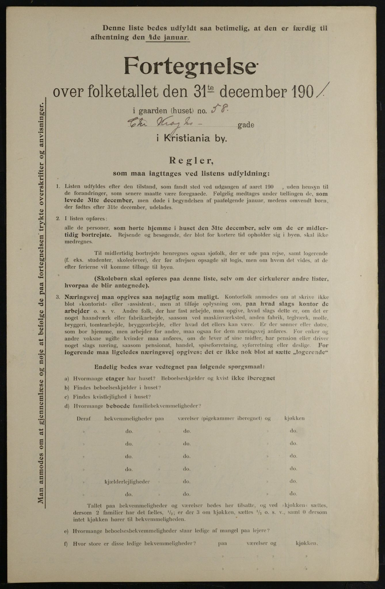 OBA, Municipal Census 1901 for Kristiania, 1901, p. 2015