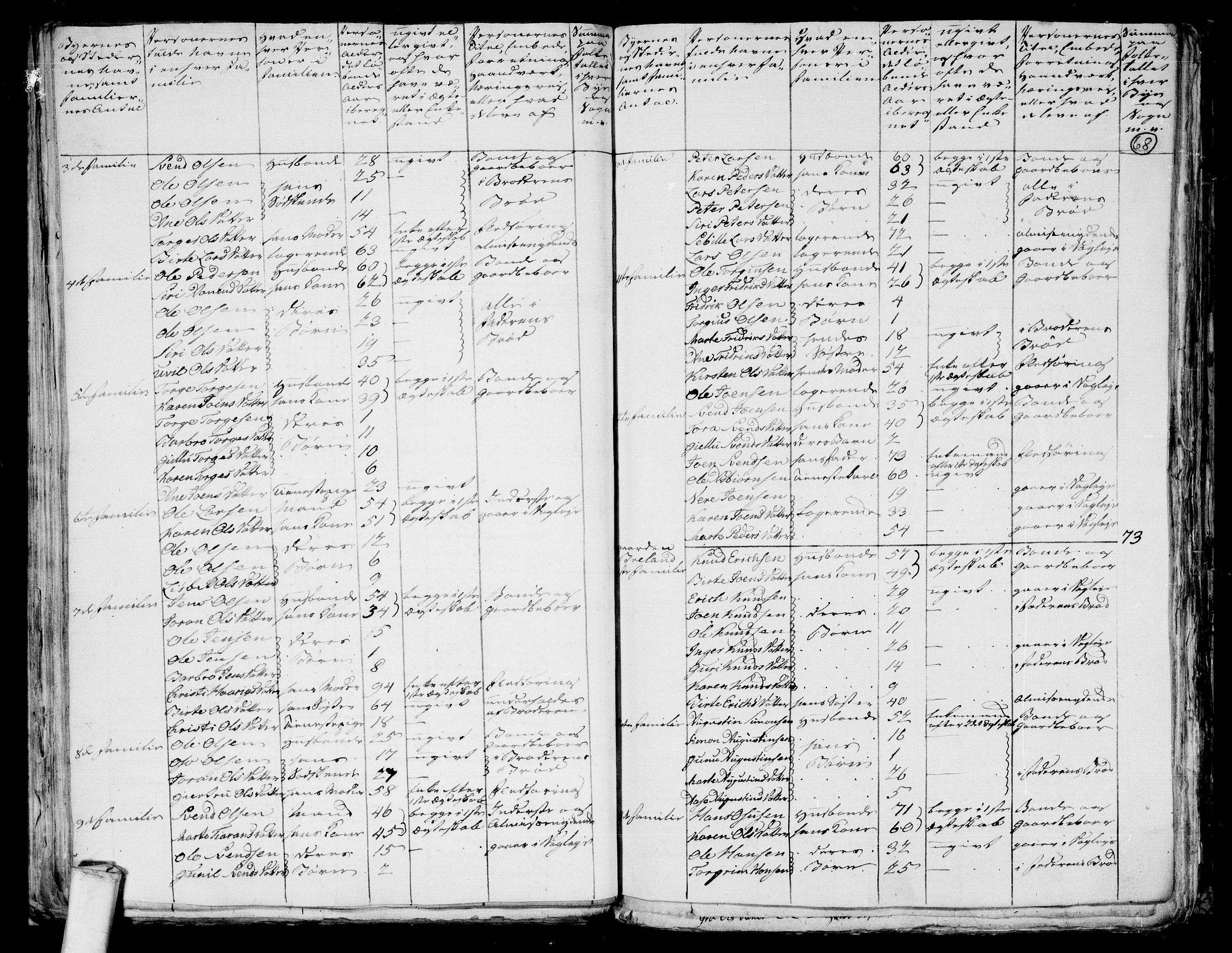 RA, 1801 census for 1024P Bjelland, 1801, p. 67b-68a