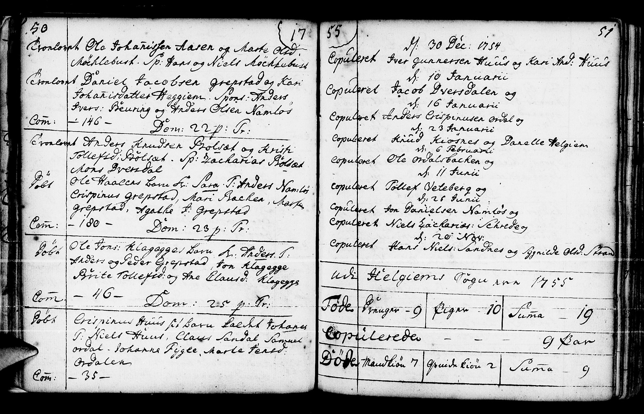 Jølster sokneprestembete, SAB/A-80701/H/Haa/Haaa/L0004: Parish register (official) no. A 4, 1749-1789, p. 50-51