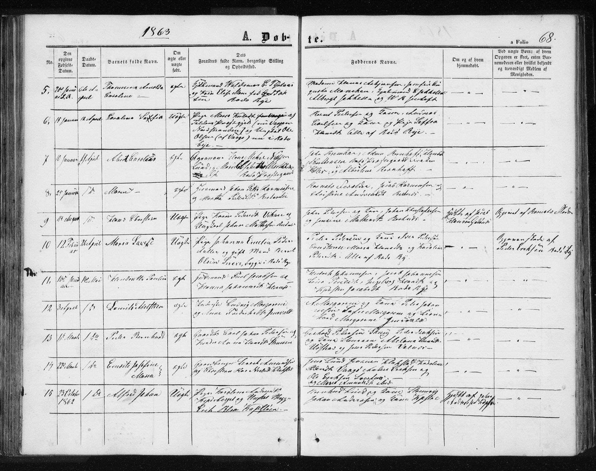 Ministerialprotokoller, klokkerbøker og fødselsregistre - Nordland, SAT/A-1459/801/L0028: Parish register (copy) no. 801C03, 1855-1867, p. 68