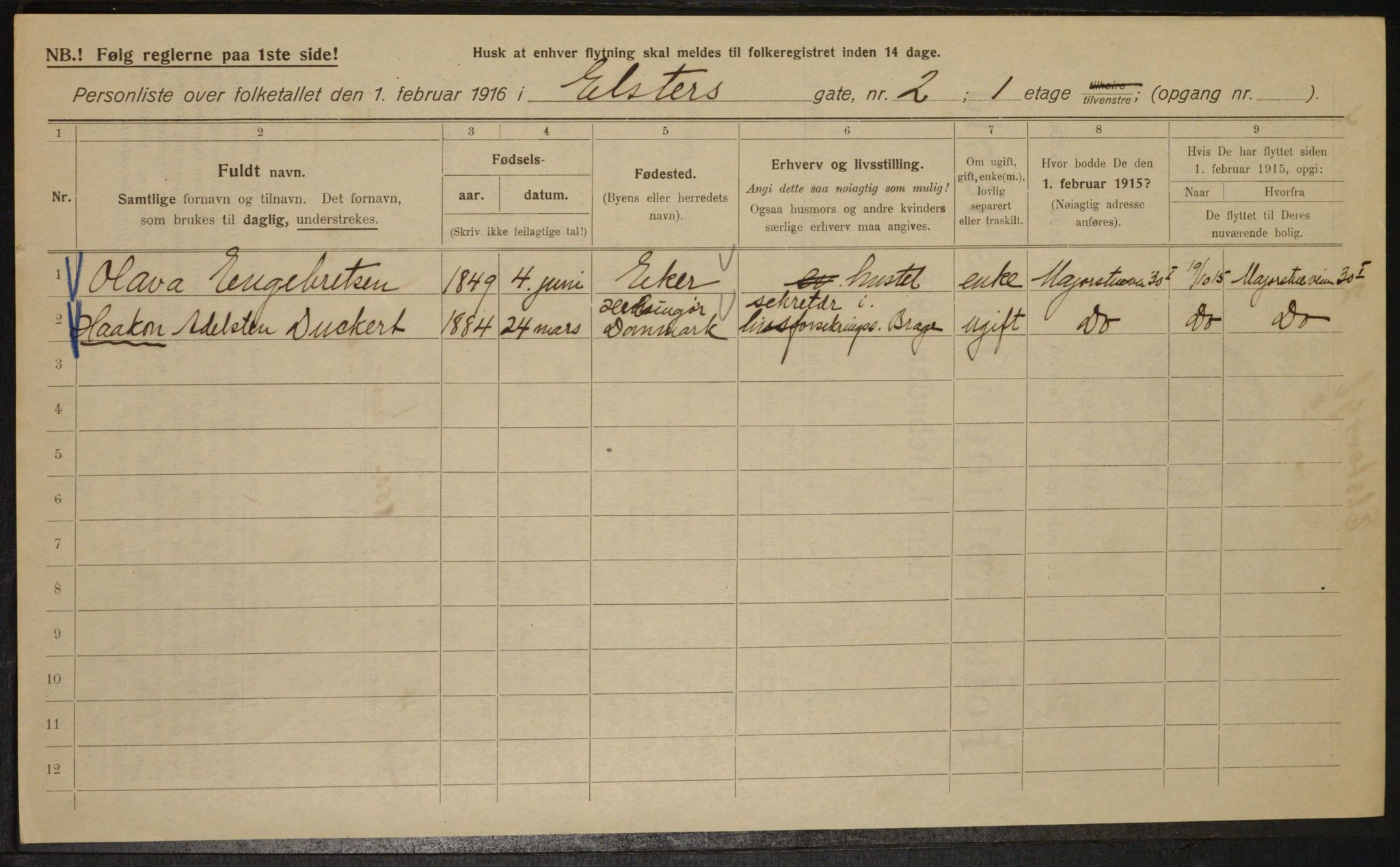 OBA, Municipal Census 1916 for Kristiania, 1916, p. 21196