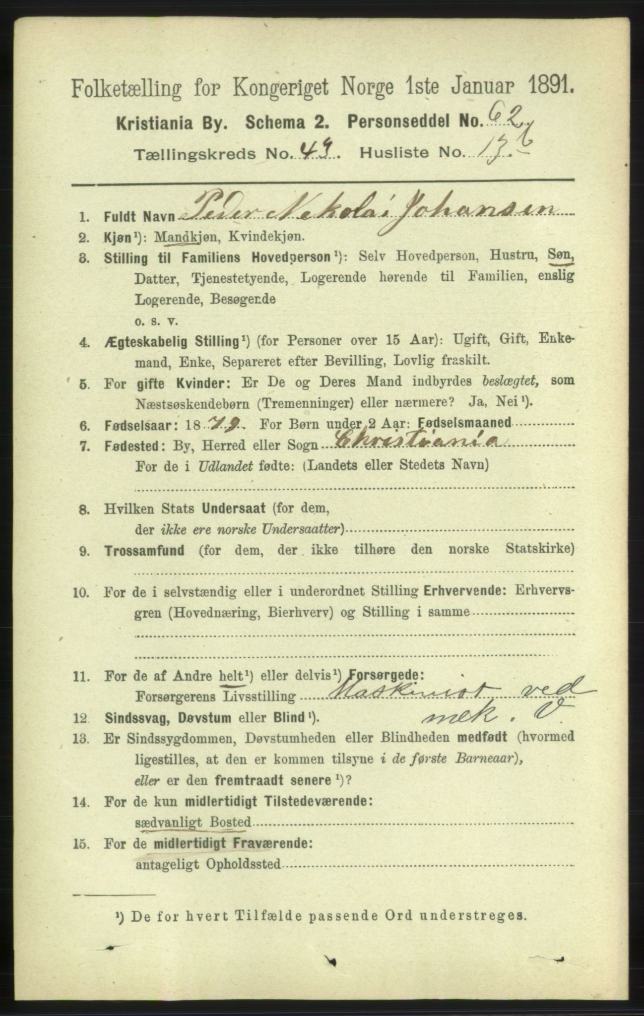RA, 1891 census for 0301 Kristiania, 1891, p. 26155