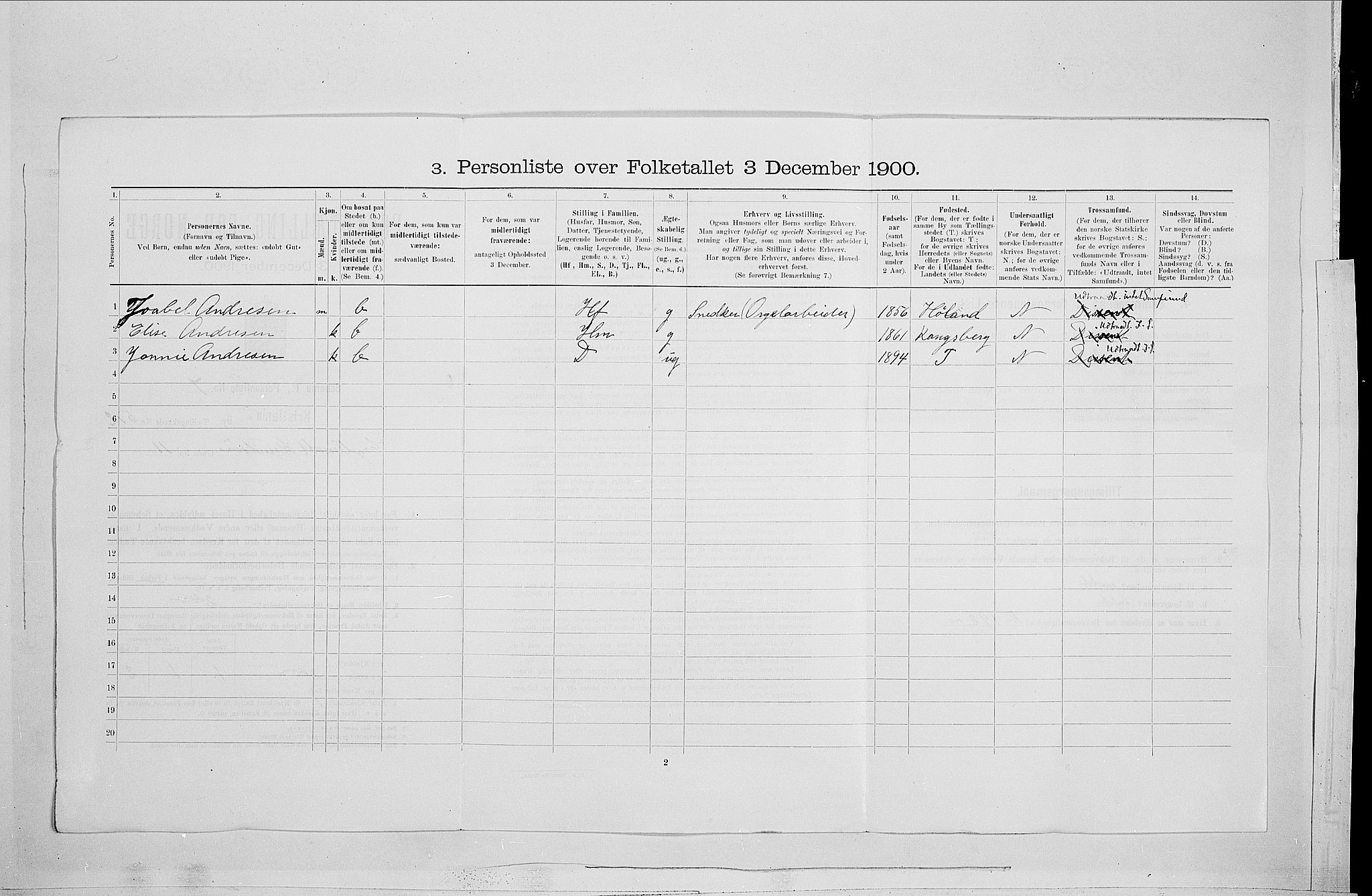 SAO, 1900 census for Kristiania, 1900, p. 41424