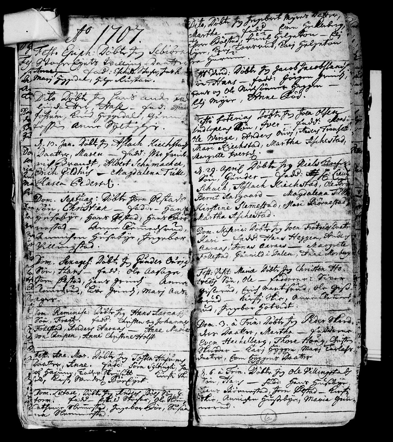 Røyken kirkebøker, AV/SAKO-A-241/F/Fa/L0001: Parish register (official) no. 1, 1701-1730, p. 6