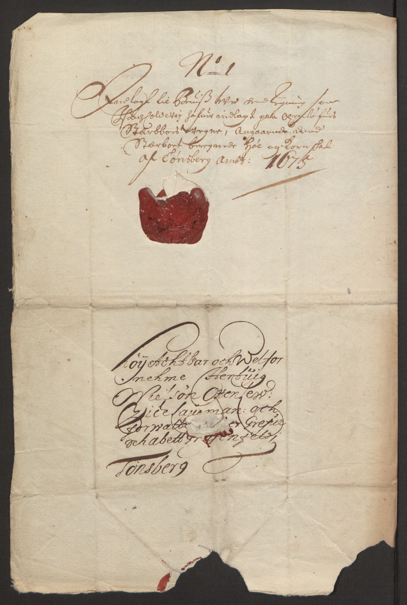 Rentekammeret inntil 1814, Reviderte regnskaper, Fogderegnskap, AV/RA-EA-4092/R32/L1844: Fogderegnskap Jarlsberg grevskap, 1674-1675, p. 280