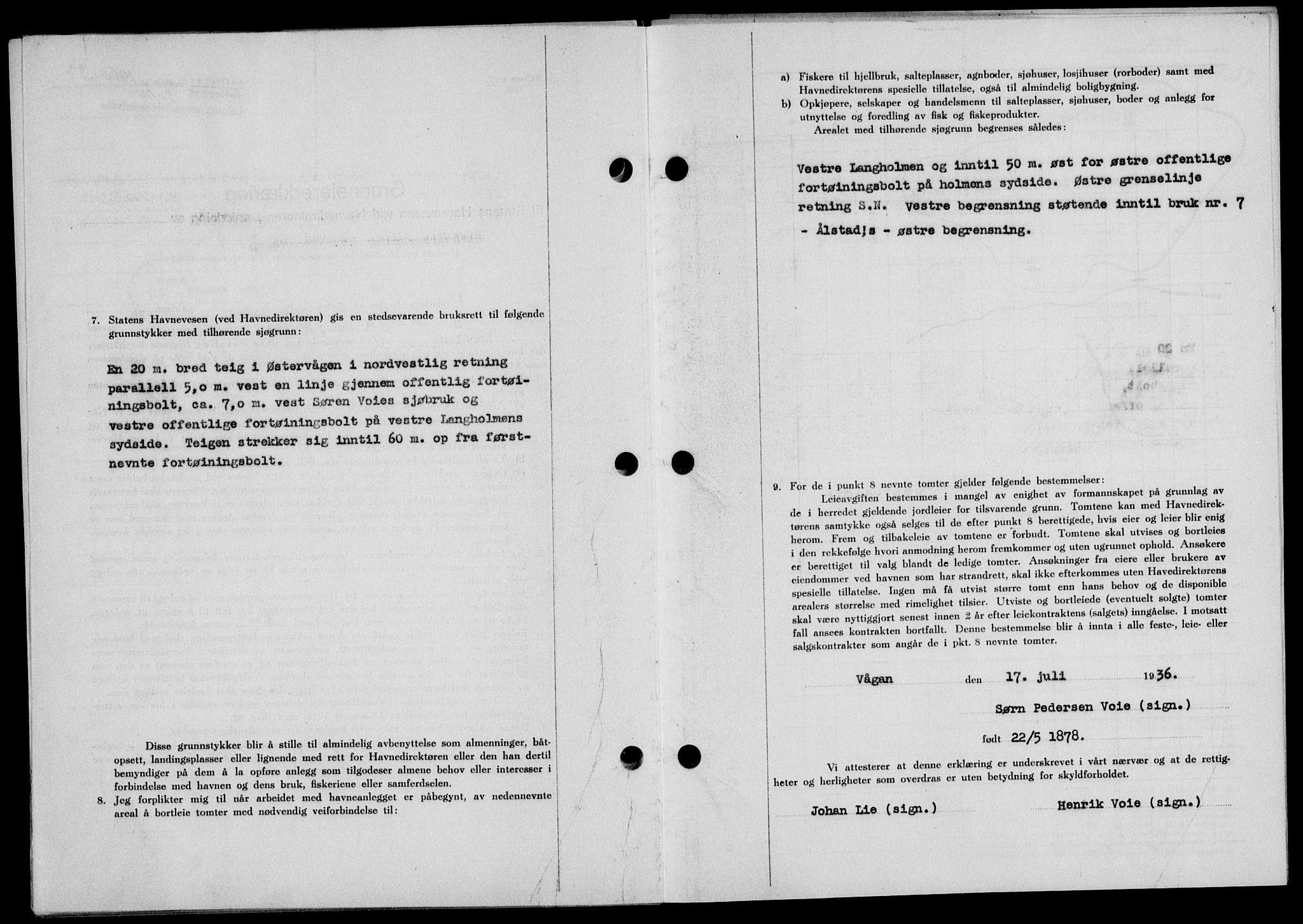 Lofoten sorenskriveri, SAT/A-0017/1/2/2C/L0002a: Mortgage book no. 2a, 1937-1937, Diary no: : 1960/1937