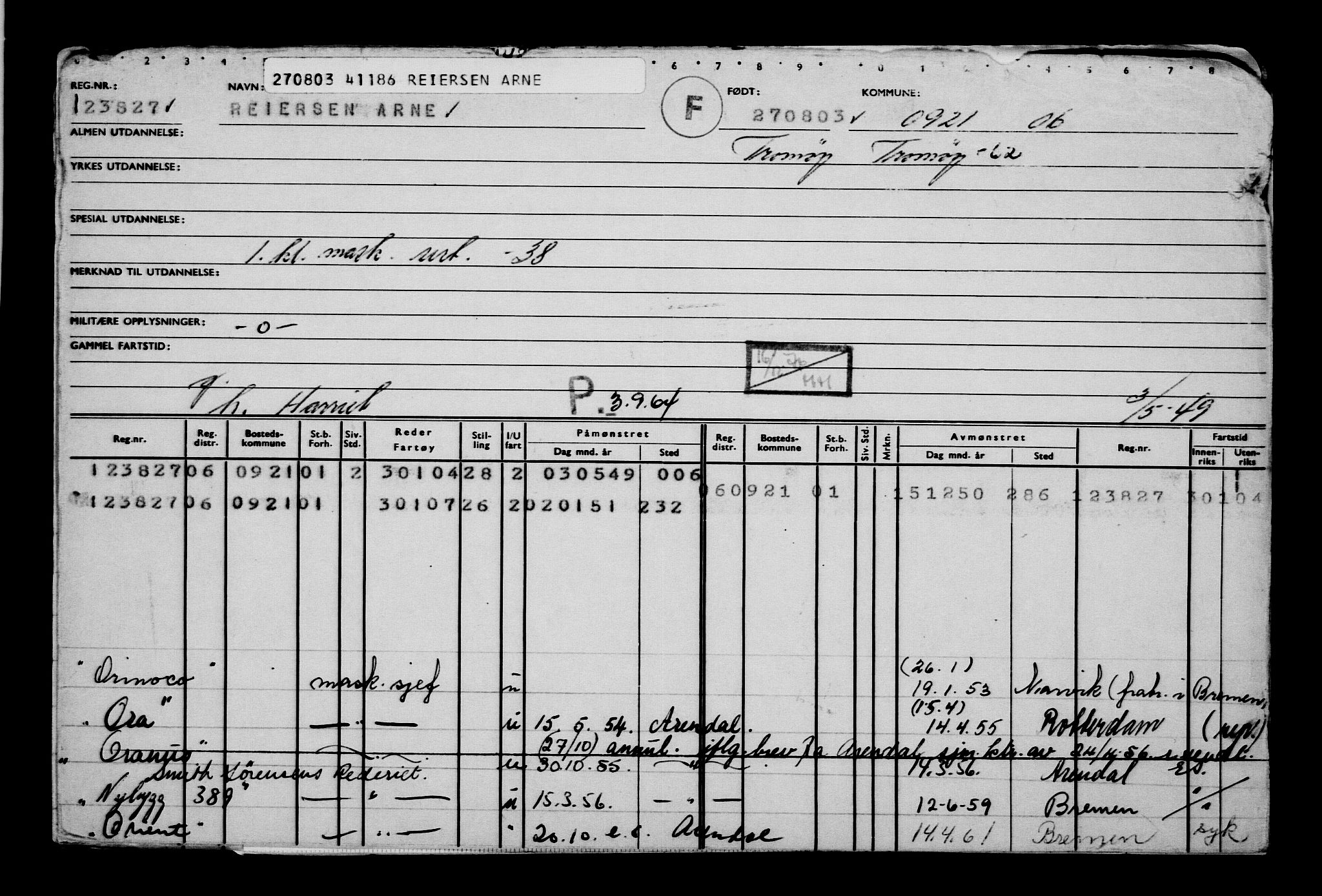 Direktoratet for sjømenn, AV/RA-S-3545/G/Gb/L0050: Hovedkort, 1903, p. 293