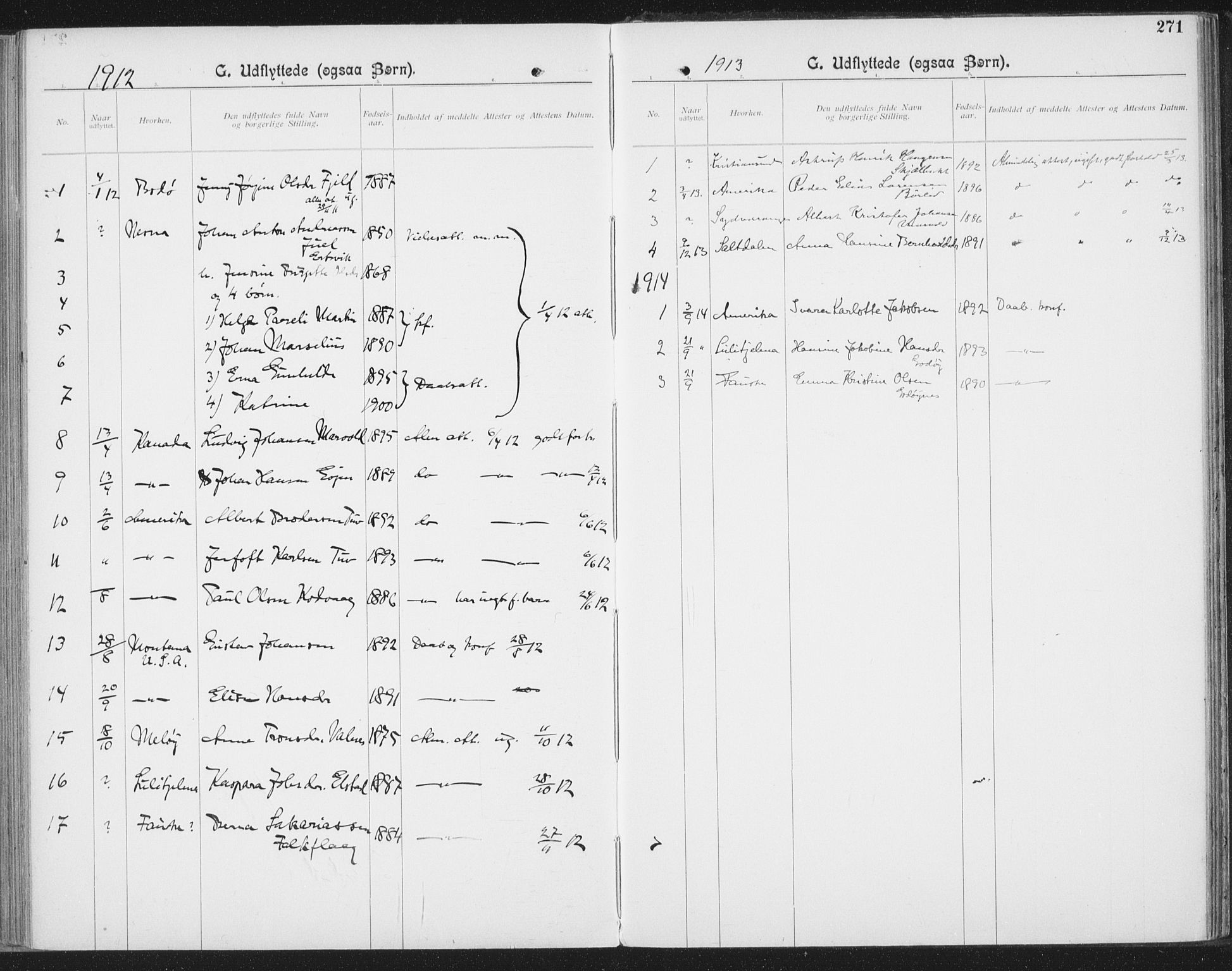 Ministerialprotokoller, klokkerbøker og fødselsregistre - Nordland, SAT/A-1459/804/L0081: Parish register (official) no. 804A02, 1901-1915, p. 271