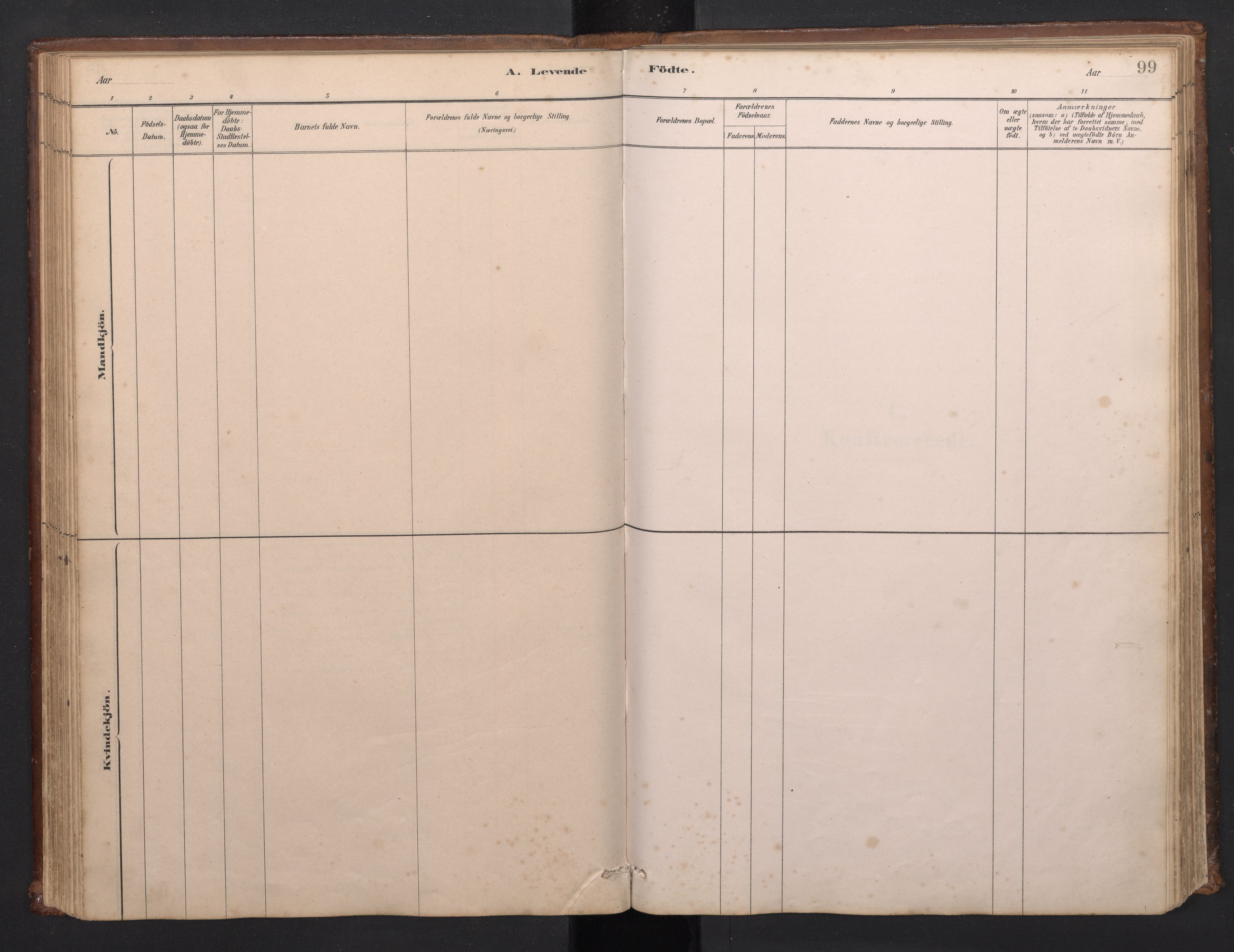 Førde sokneprestembete, AV/SAB-A-79901/H/Hab/Habd/L0003: Parish register (copy) no. D 3, 1881-1897, p. 98b-99a