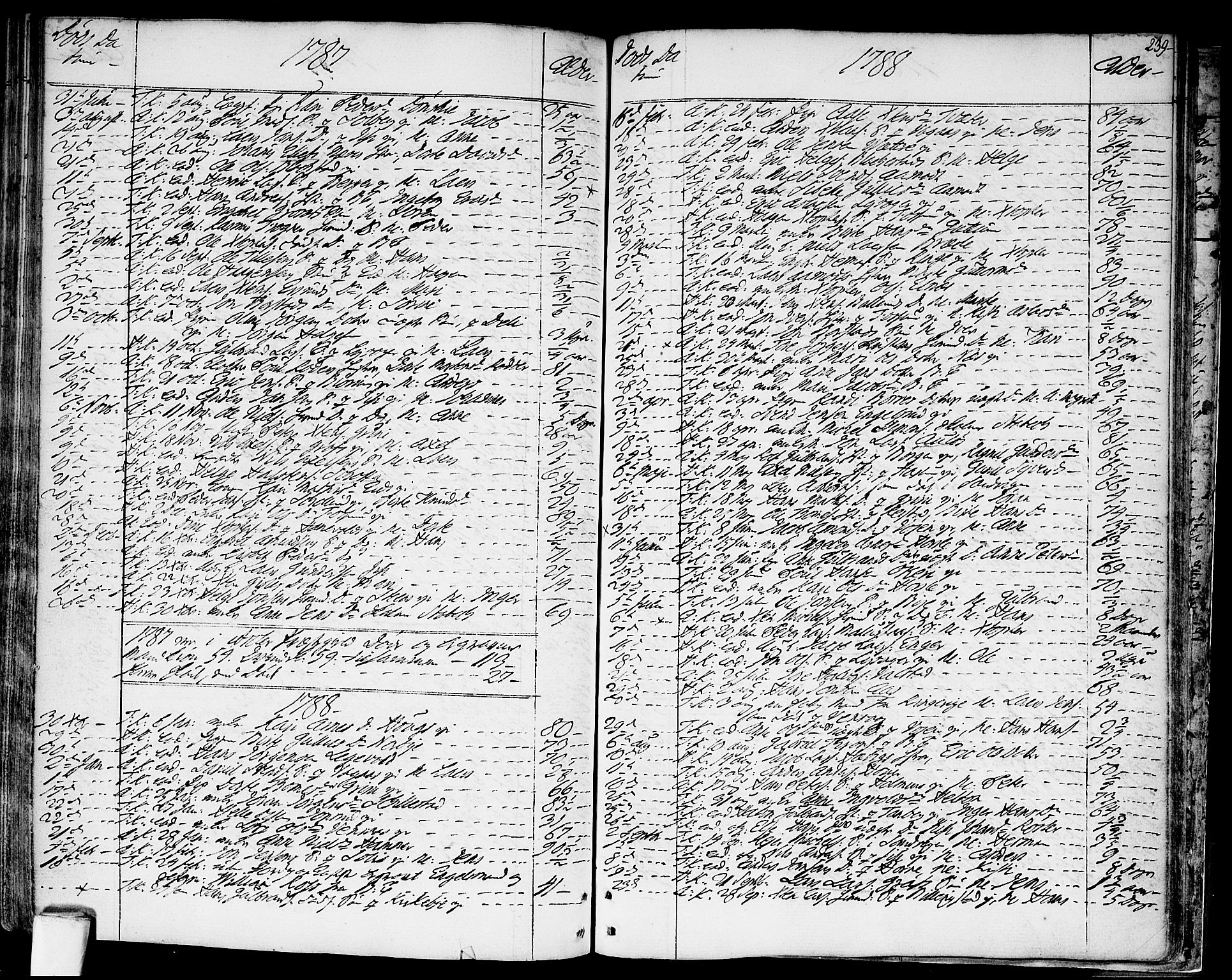 Asker prestekontor Kirkebøker, SAO/A-10256a/F/Fa/L0003: Parish register (official) no. I 3, 1767-1807, p. 239