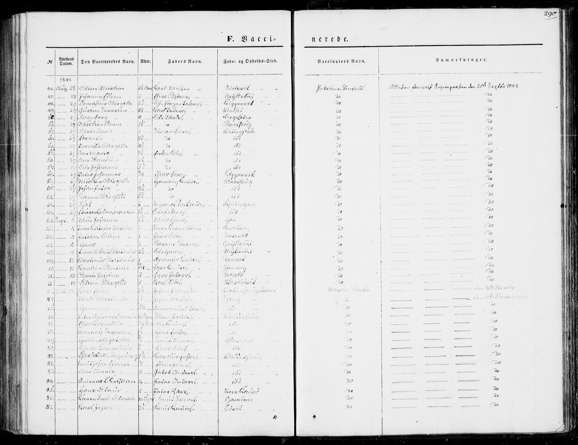 Ministerialprotokoller, klokkerbøker og fødselsregistre - Møre og Romsdal, AV/SAT-A-1454/528/L0397: Parish register (official) no. 528A08, 1848-1858, p. 290