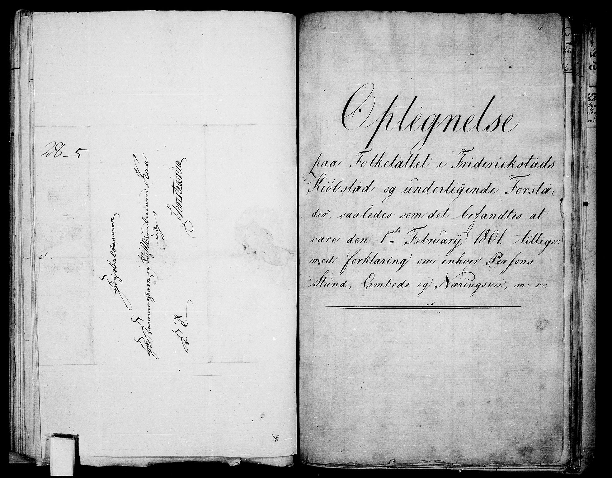 RA, 1801 census for 0103P Fredrikstad, 1801