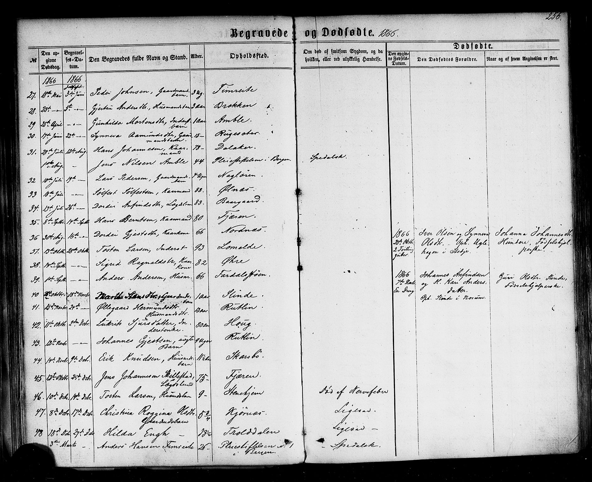 Sogndal sokneprestembete, AV/SAB-A-81301/H/Haa/Haaa/L0013: Parish register (official) no. A 13, 1859-1877, p. 256
