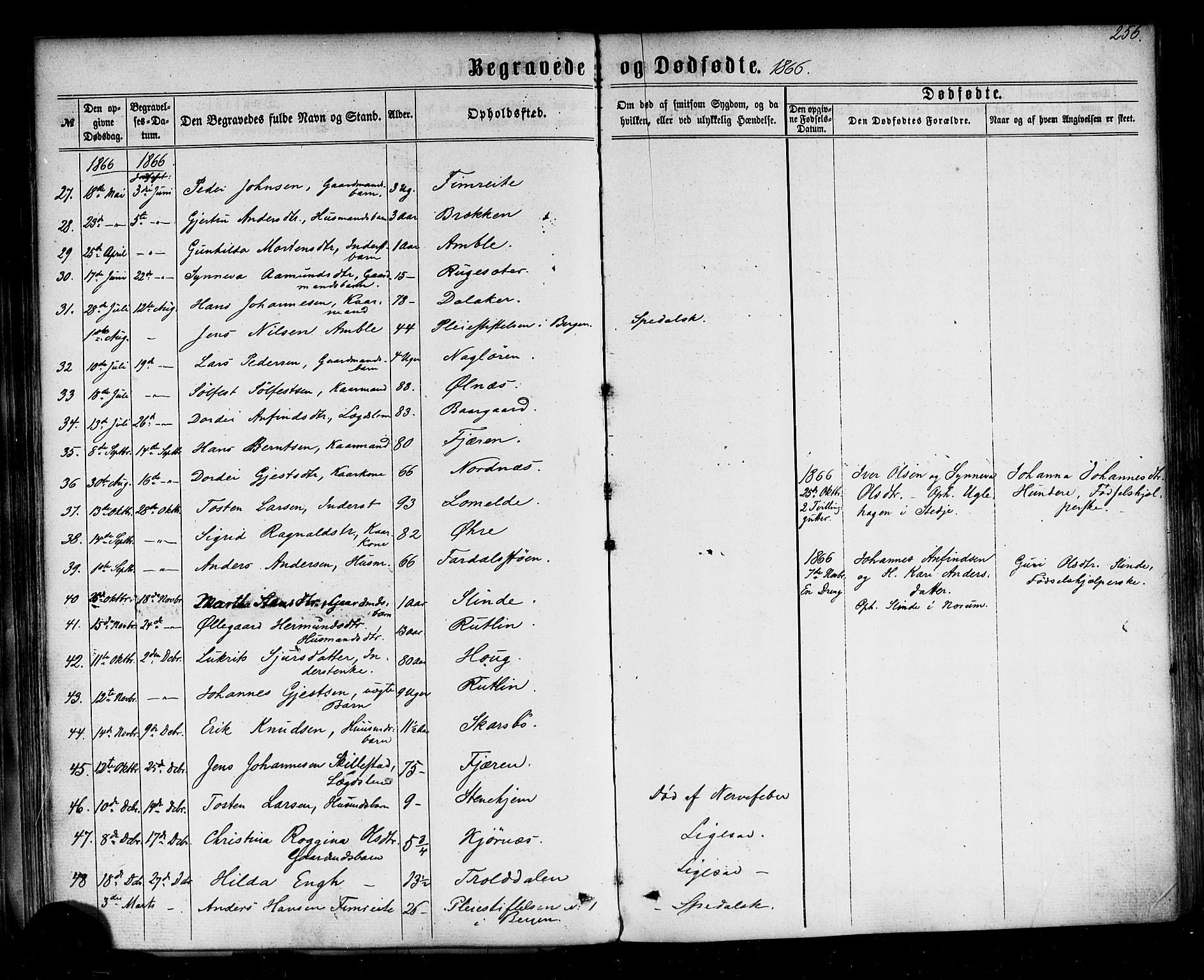 Sogndal sokneprestembete, AV/SAB-A-81301/H/Haa/Haaa/L0013: Parish register (official) no. A 13, 1859-1877, p. 256