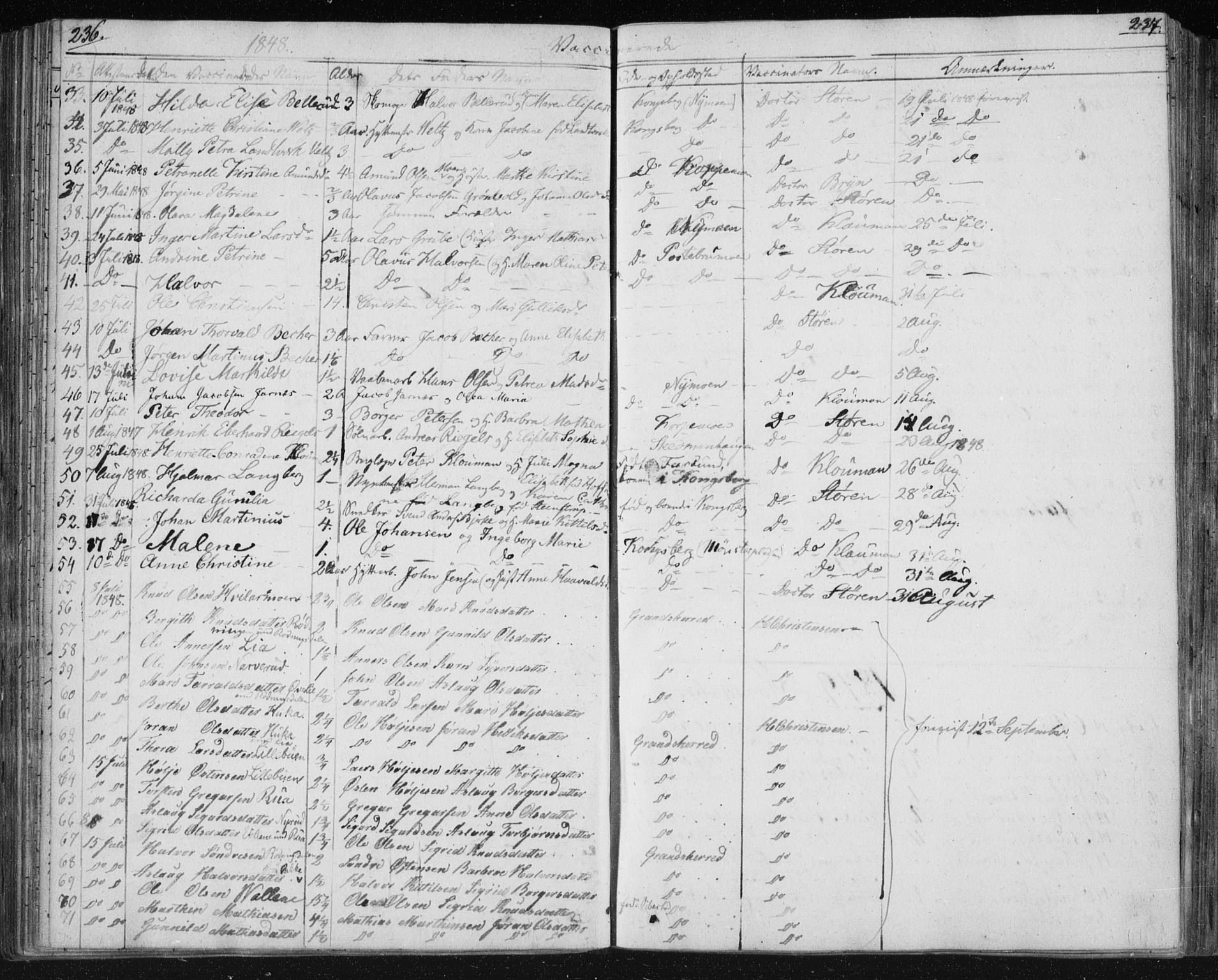 Kongsberg kirkebøker, AV/SAKO-A-22/F/Fa/L0009: Parish register (official) no. I 9, 1839-1858, p. 236-237