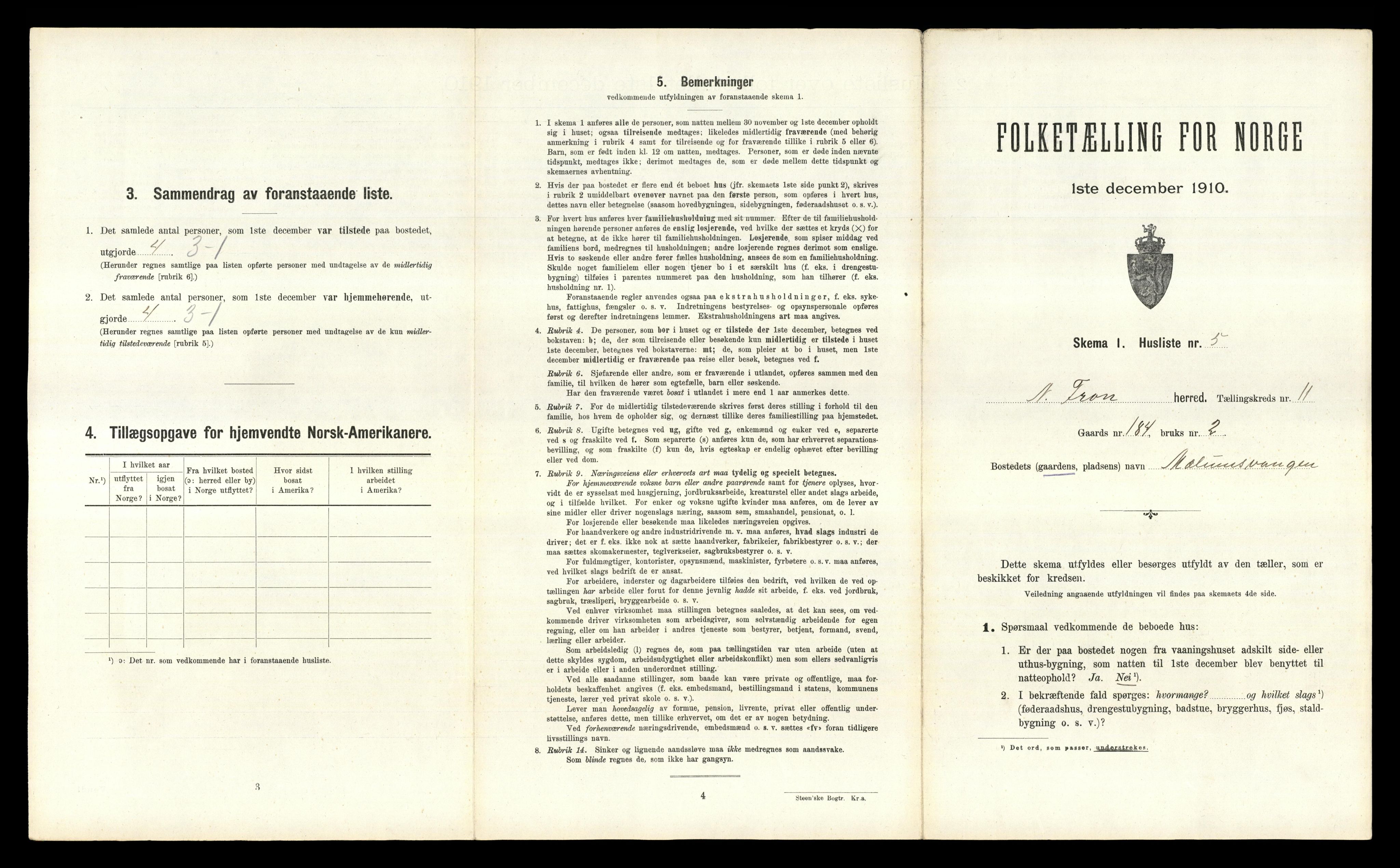 RA, 1910 census for Nord-Fron, 1910, p. 1378