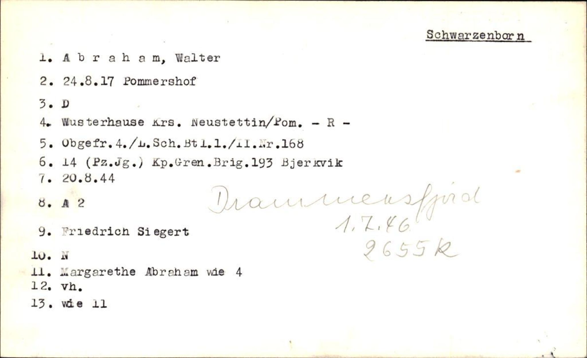 Hjemsendte tyskere , RA/RAFA-6487/D/Db/L0006: Adam-Zimmerman + Ableiter-Barta, 1945-1947, p. 304