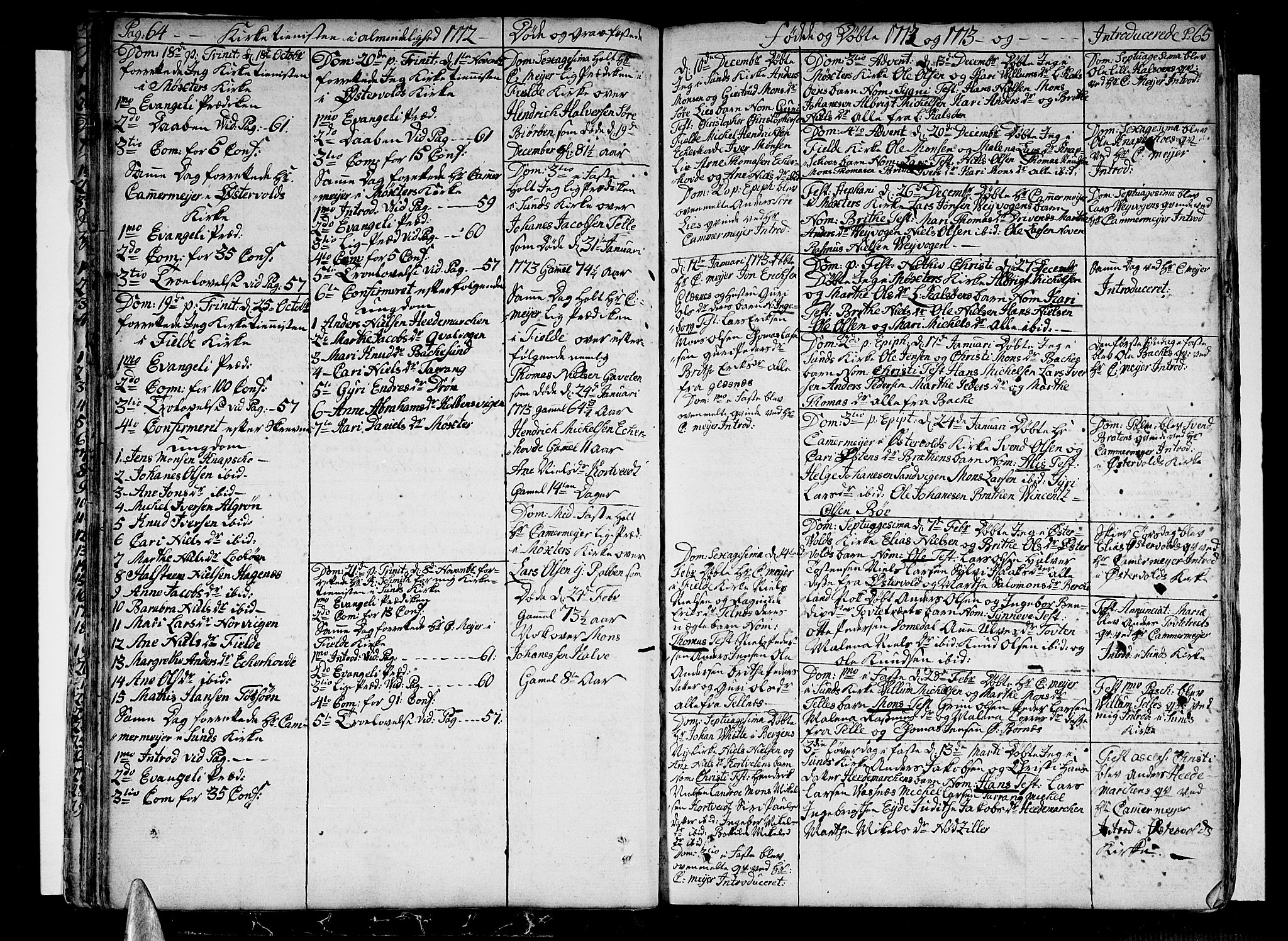 Sund sokneprestembete, AV/SAB-A-99930: Parish register (official) no. A 5, 1770-1795, p. 64-65