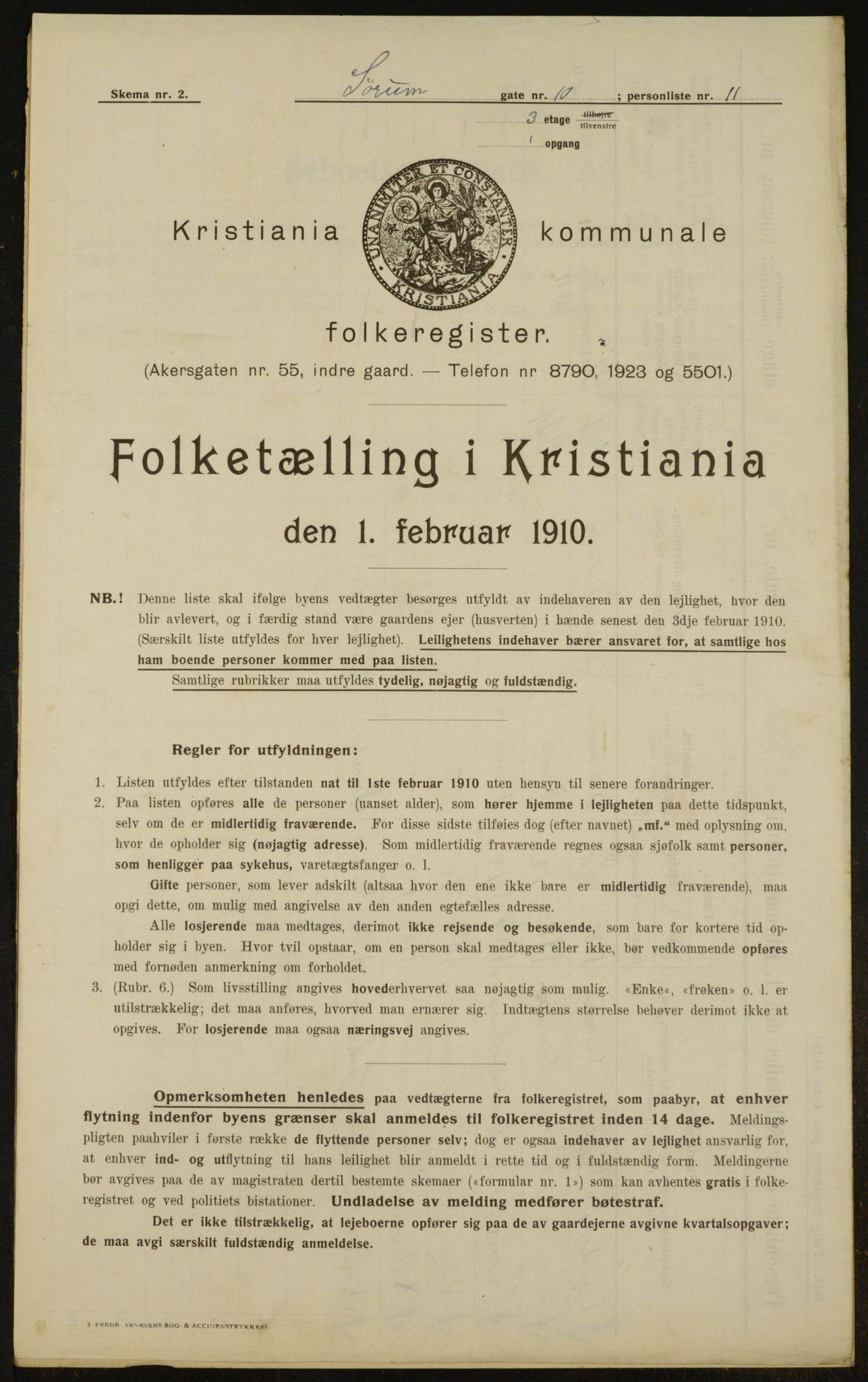 OBA, Municipal Census 1910 for Kristiania, 1910, p. 101617