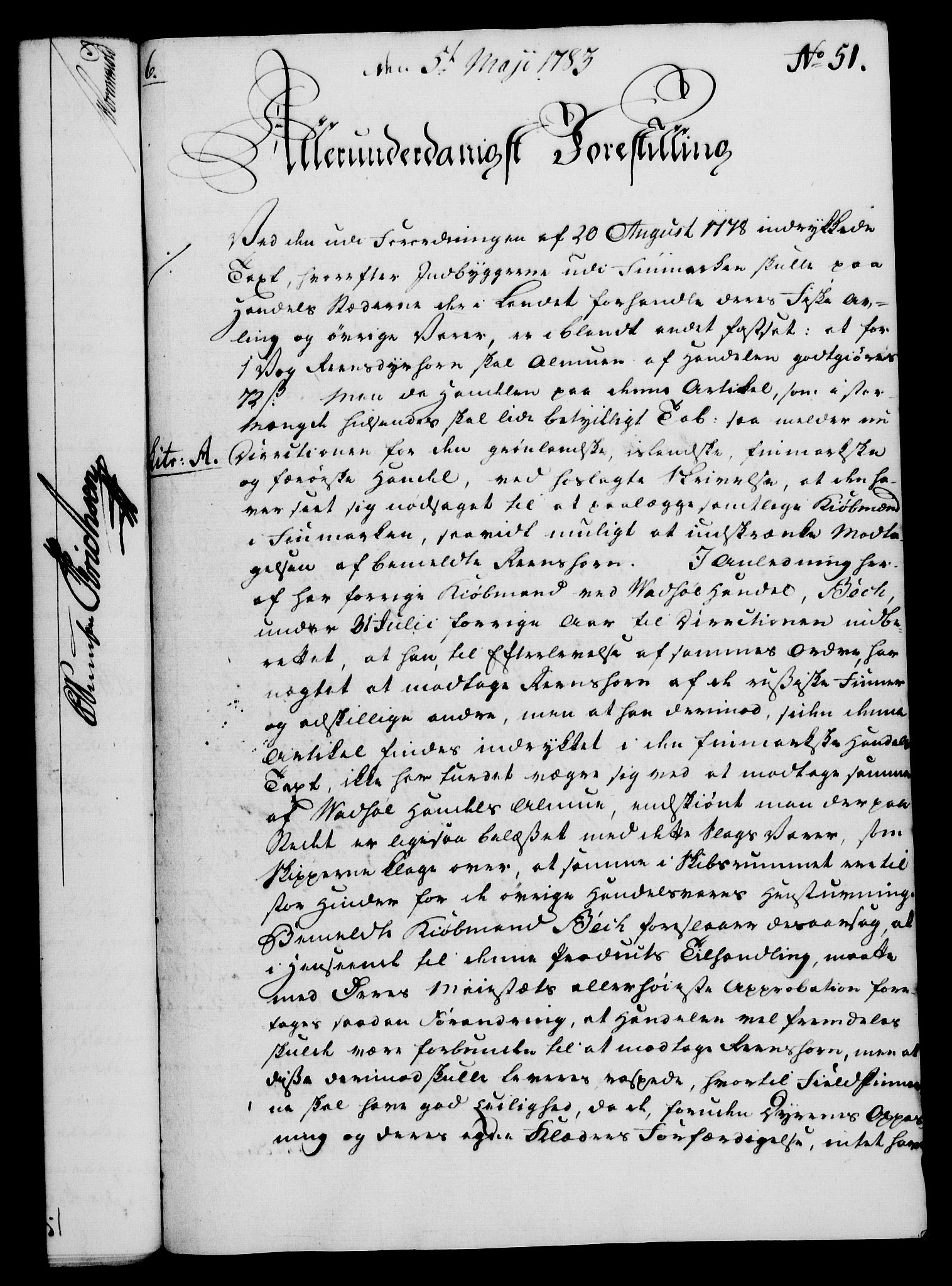 Rentekammeret, Kammerkanselliet, RA/EA-3111/G/Gf/Gfa/L0065: Norsk relasjons- og resolusjonsprotokoll (merket RK 52.65), 1783, p. 343