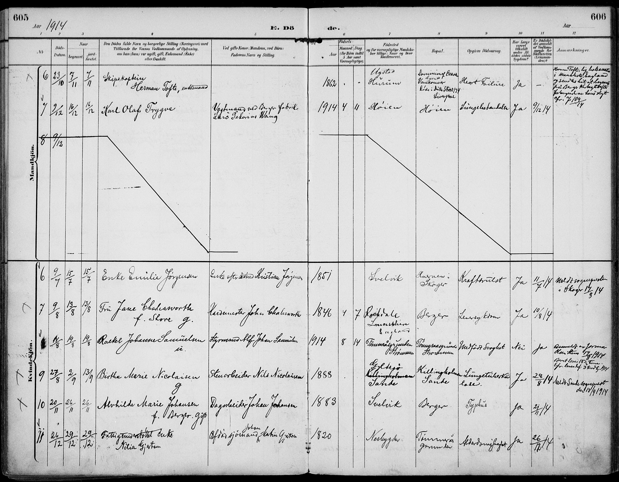 Strømm kirkebøker, AV/SAKO-A-322/F/Fa/L0005: Parish register (official) no. I 5, 1898-1919, p. 605-606