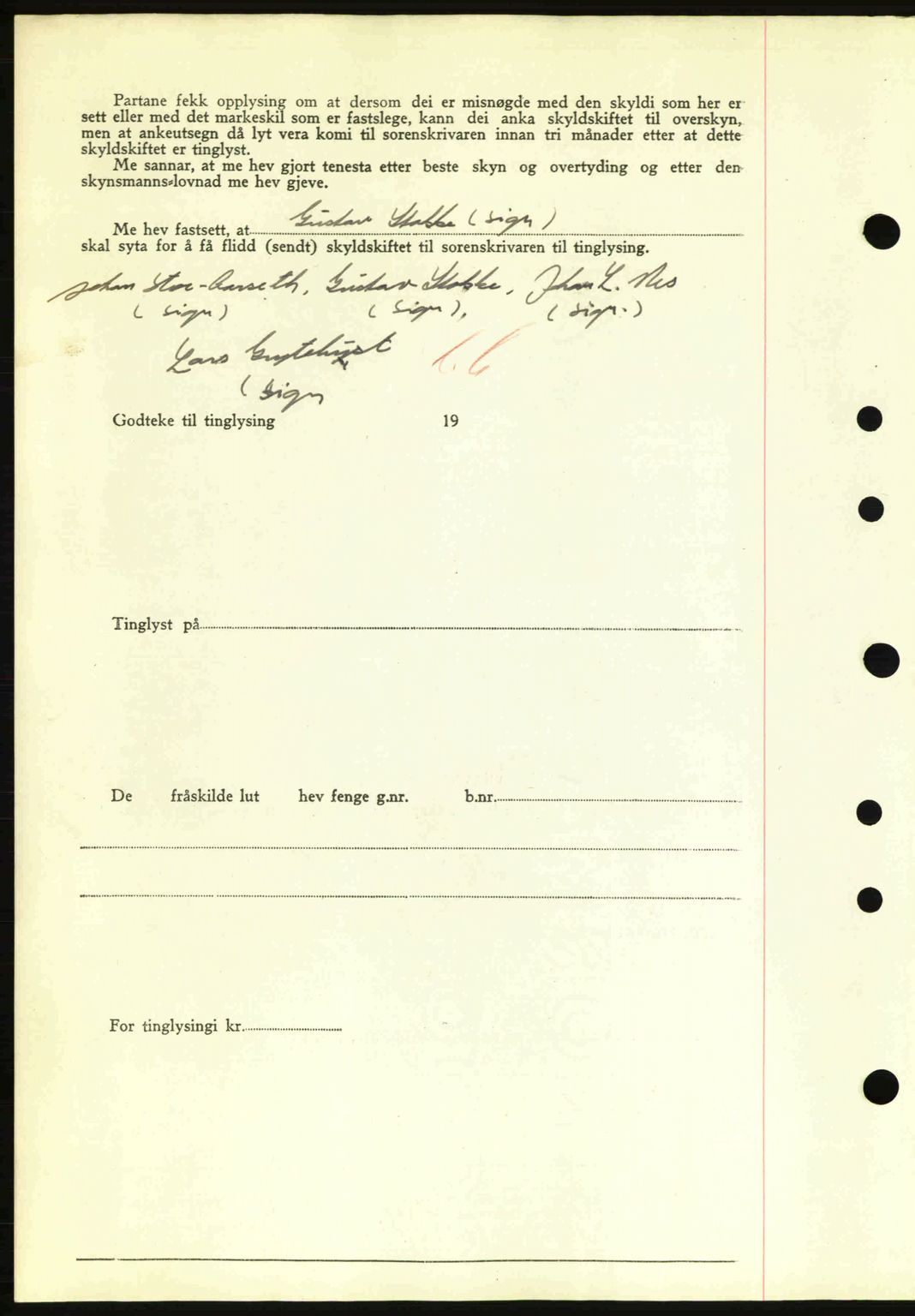 Nordre Sunnmøre sorenskriveri, AV/SAT-A-0006/1/2/2C/2Ca: Mortgage book no. A13, 1942-1942, Diary no: : 825/1942