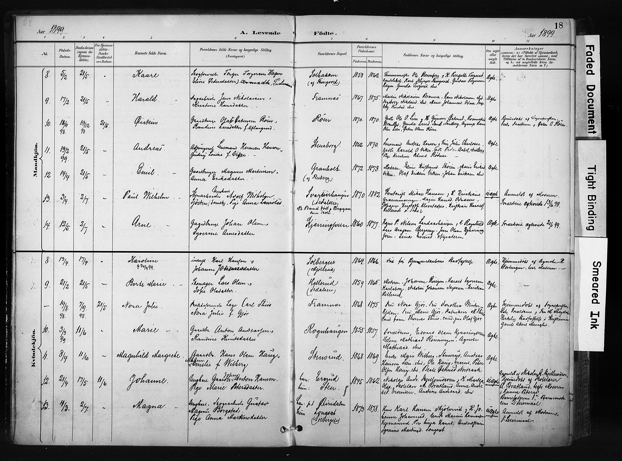 Søndre Land prestekontor, SAH/PREST-122/K/L0004: Parish register (official) no. 4, 1895-1904, p. 18