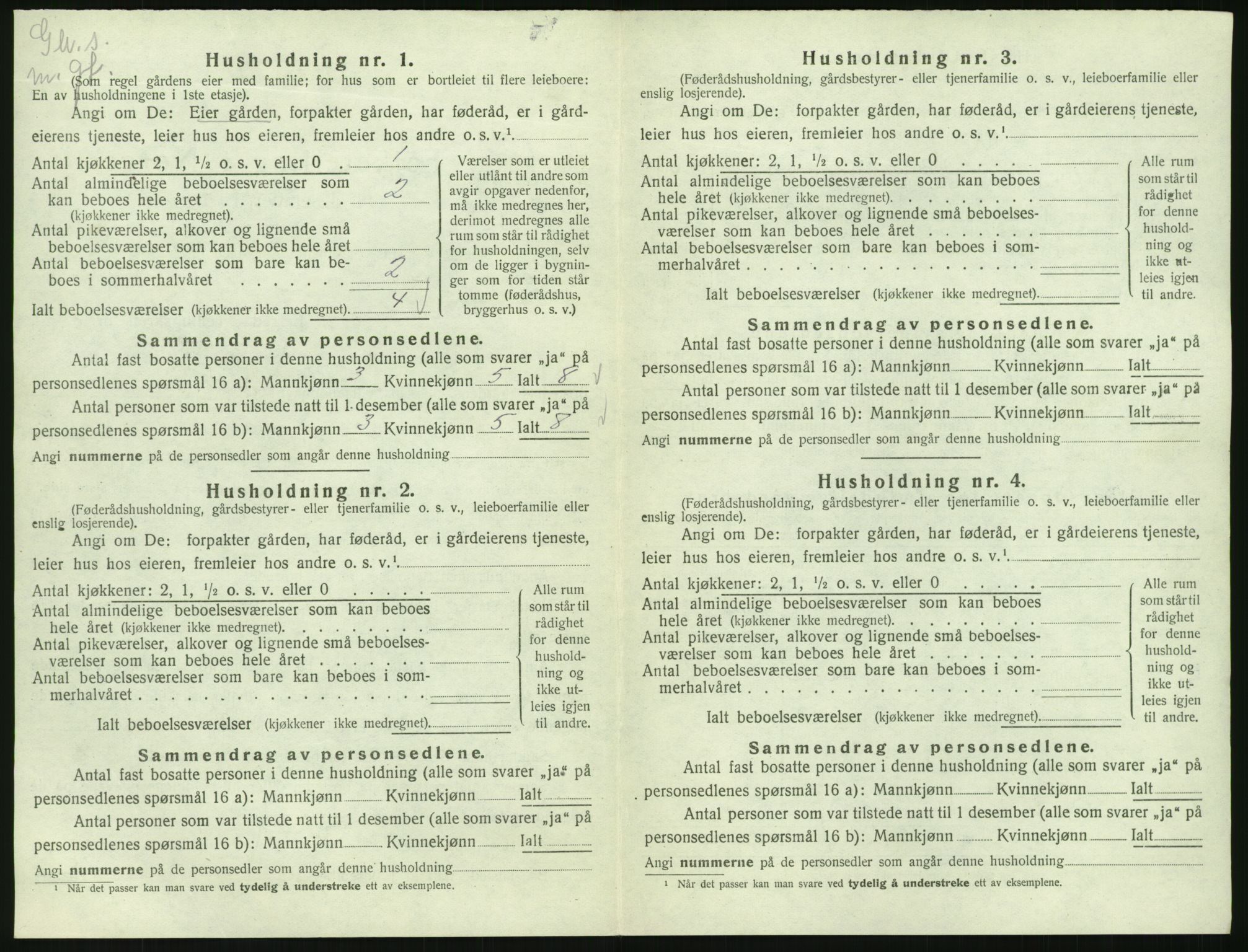 SAK, 1920 census for Grindheim, 1920, p. 52