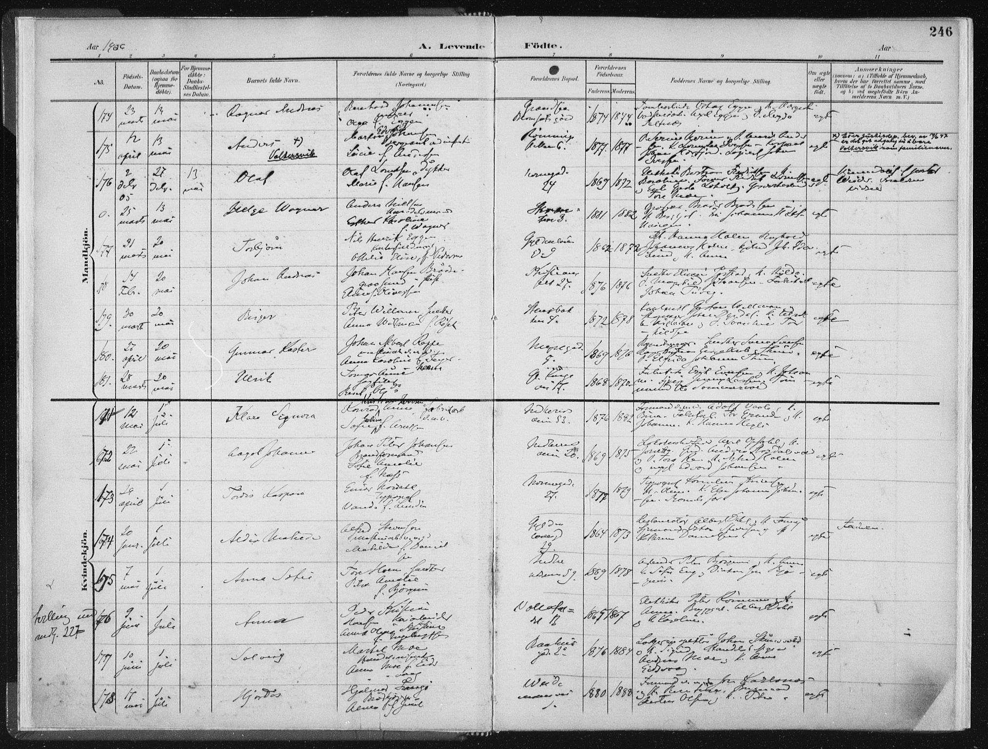 Ministerialprotokoller, klokkerbøker og fødselsregistre - Sør-Trøndelag, AV/SAT-A-1456/604/L0200: Parish register (official) no. 604A20II, 1901-1908, p. 246