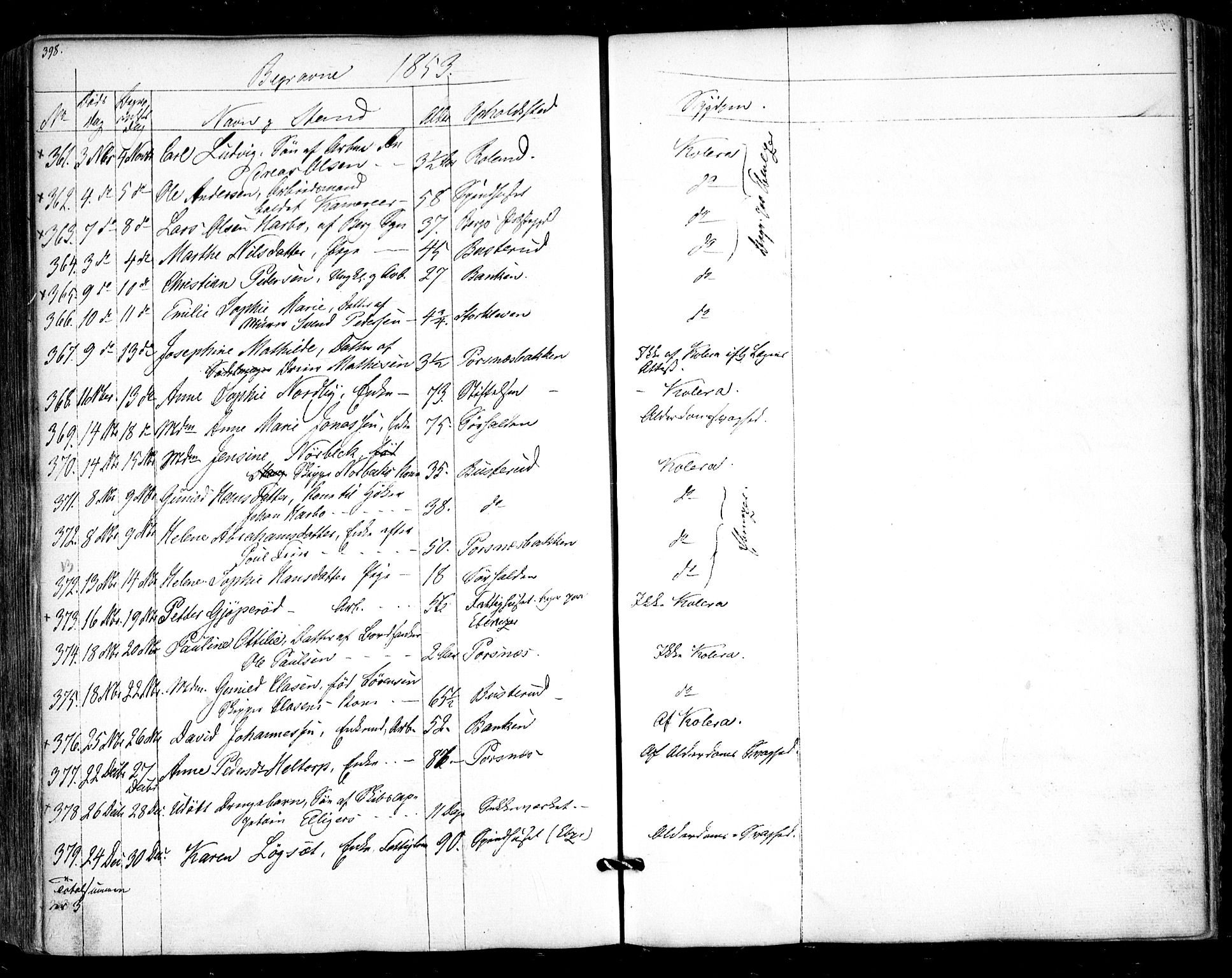 Halden prestekontor Kirkebøker, AV/SAO-A-10909/F/Fa/L0006: Parish register (official) no. I 6, 1845-1856, p. 398