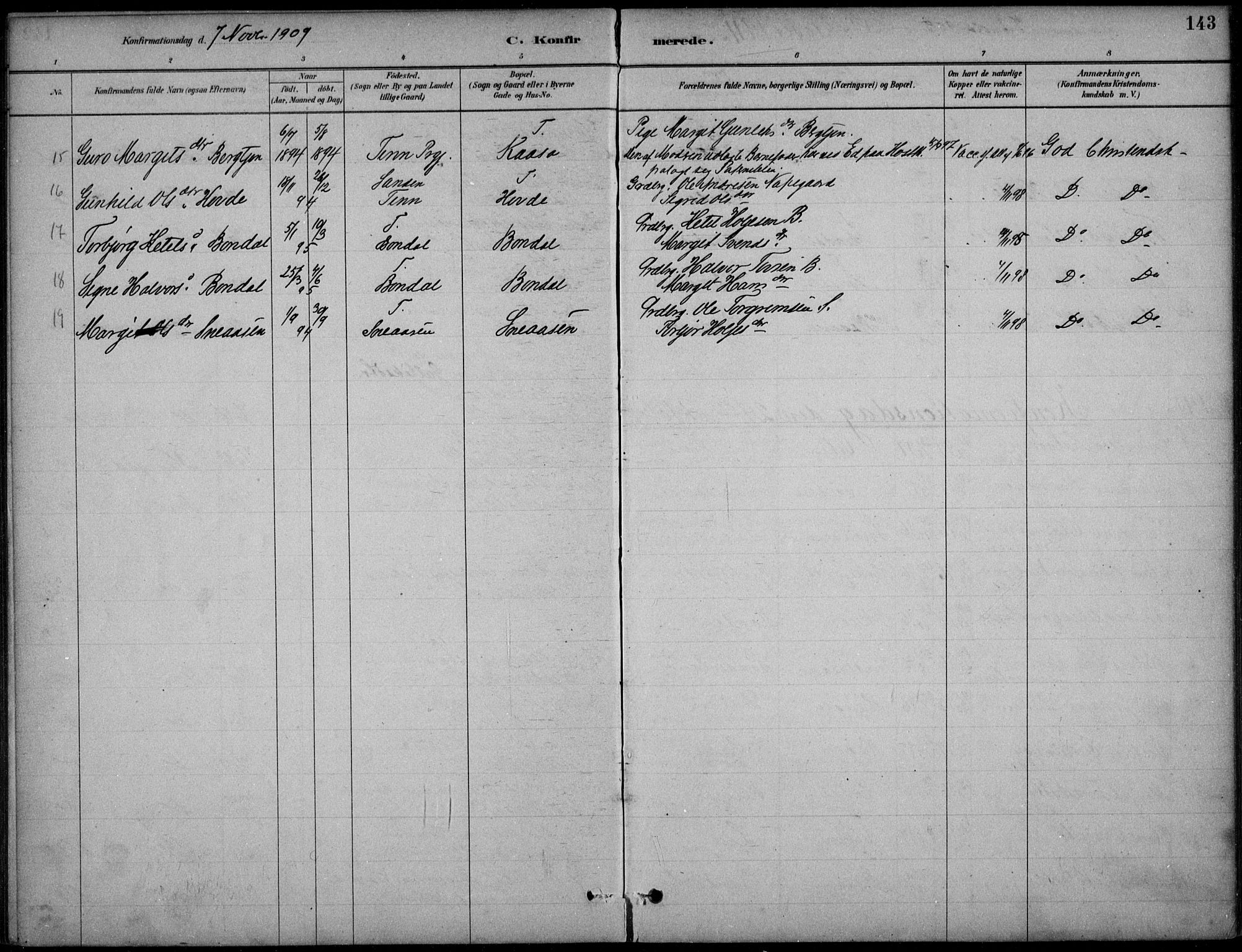 Hjartdal kirkebøker, SAKO/A-270/F/Fc/L0002: Parish register (official) no. III 2, 1880-1936, p. 143