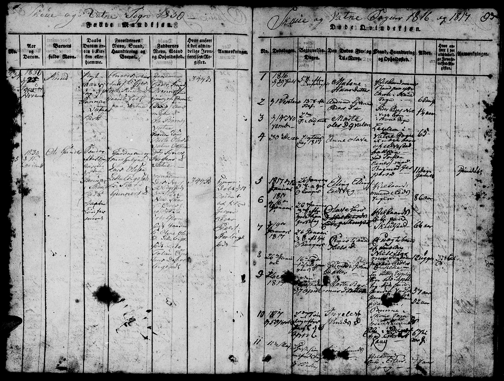 Ministerialprotokoller, klokkerbøker og fødselsregistre - Møre og Romsdal, SAT/A-1454/524/L0360: Parish register (copy) no. 524C01, 1816-1830, p. 93