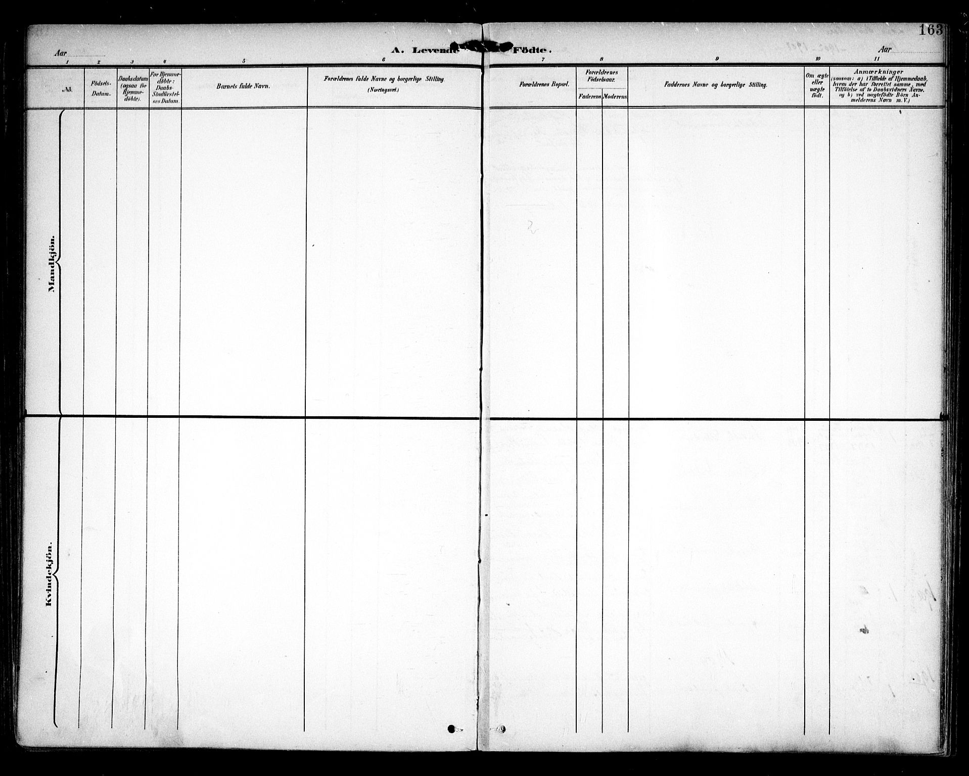 Sarpsborg prestekontor Kirkebøker, AV/SAO-A-2006/F/Fa/L0005: Parish register (official) no. 5, 1900-1909, p. 163