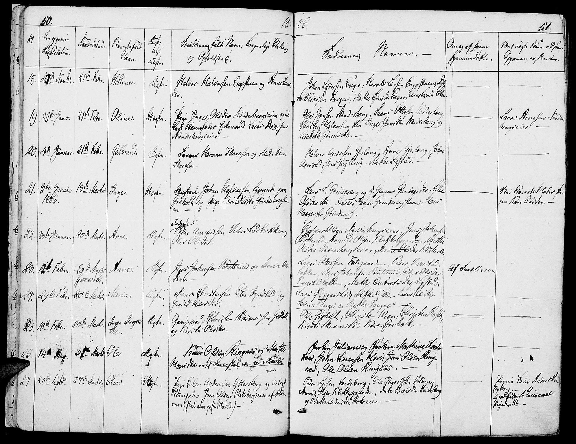 Løten prestekontor, AV/SAH-PREST-022/K/Ka/L0006: Parish register (official) no. 6, 1832-1849, p. 50-51