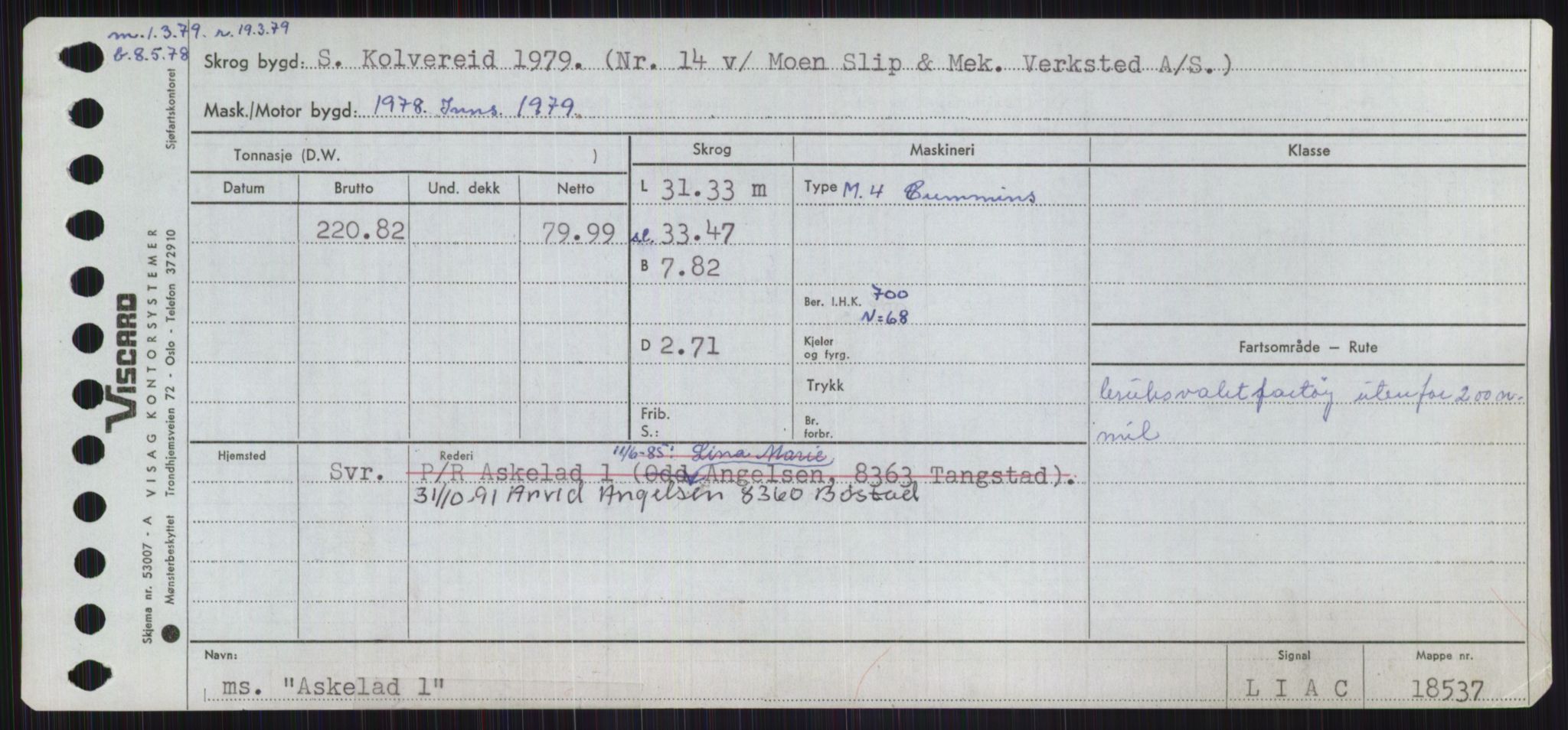 Sjøfartsdirektoratet med forløpere, Skipsmålingen, RA/S-1627/H/Ha/L0001/0001: Fartøy, A-Eig / Fartøy A-Bjøn, p. 437