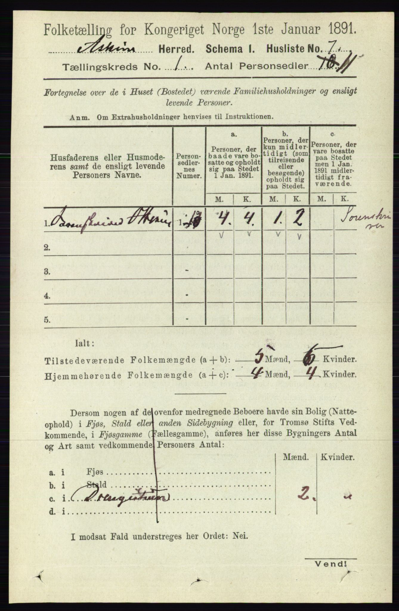 RA, 1891 census for 0124 Askim, 1891, p. 48