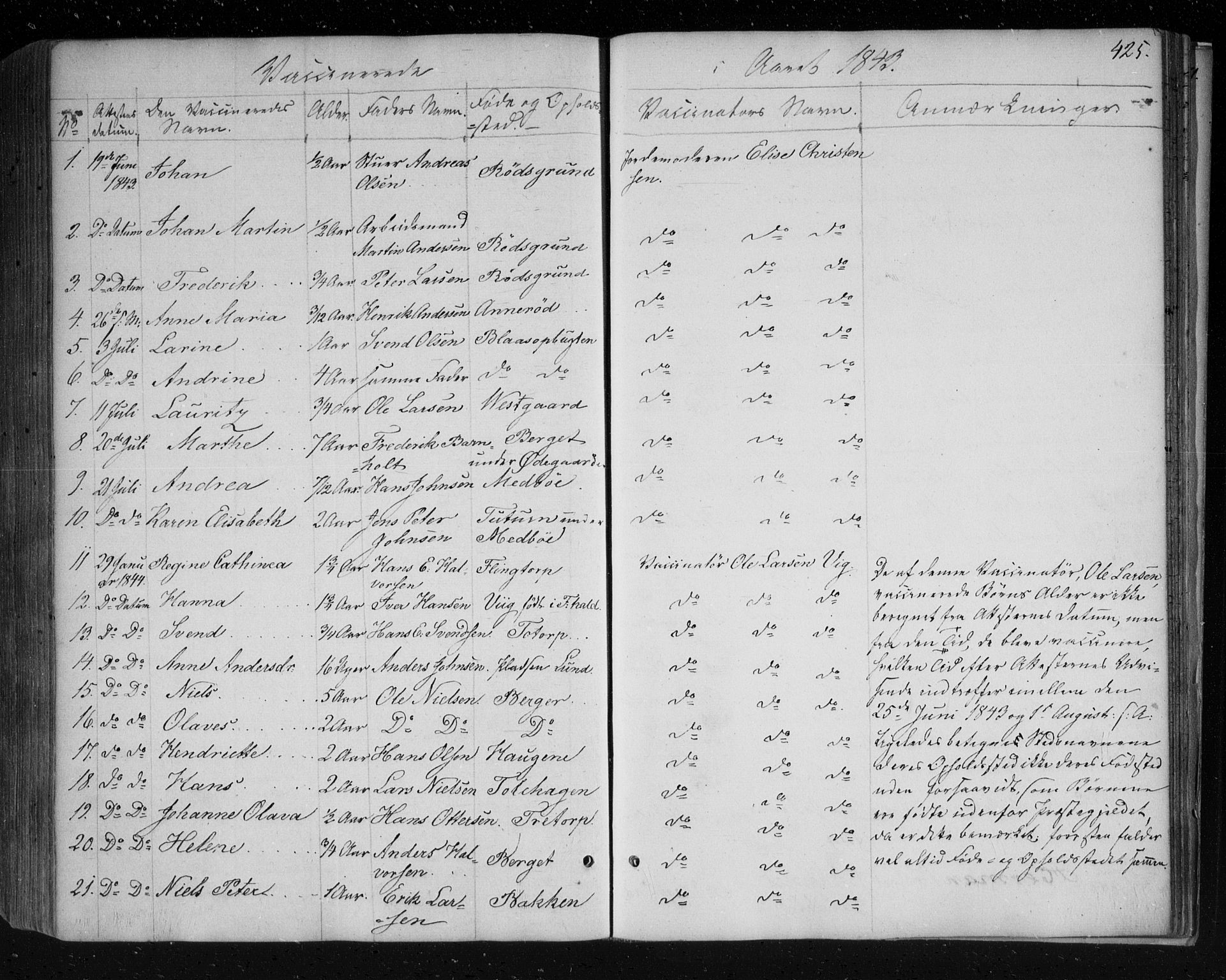 Berg prestekontor Kirkebøker, SAO/A-10902/F/Fa/L0004: Parish register (official) no. I 4, 1843-1860, p. 425